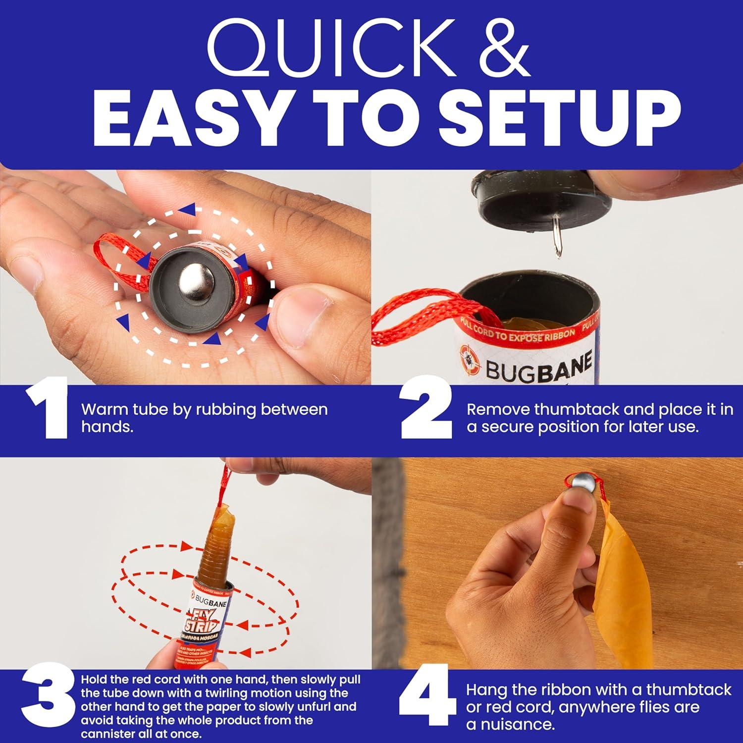 Trampa Adhesiva para Moscas BugBane 24 Unidades No Tóxica