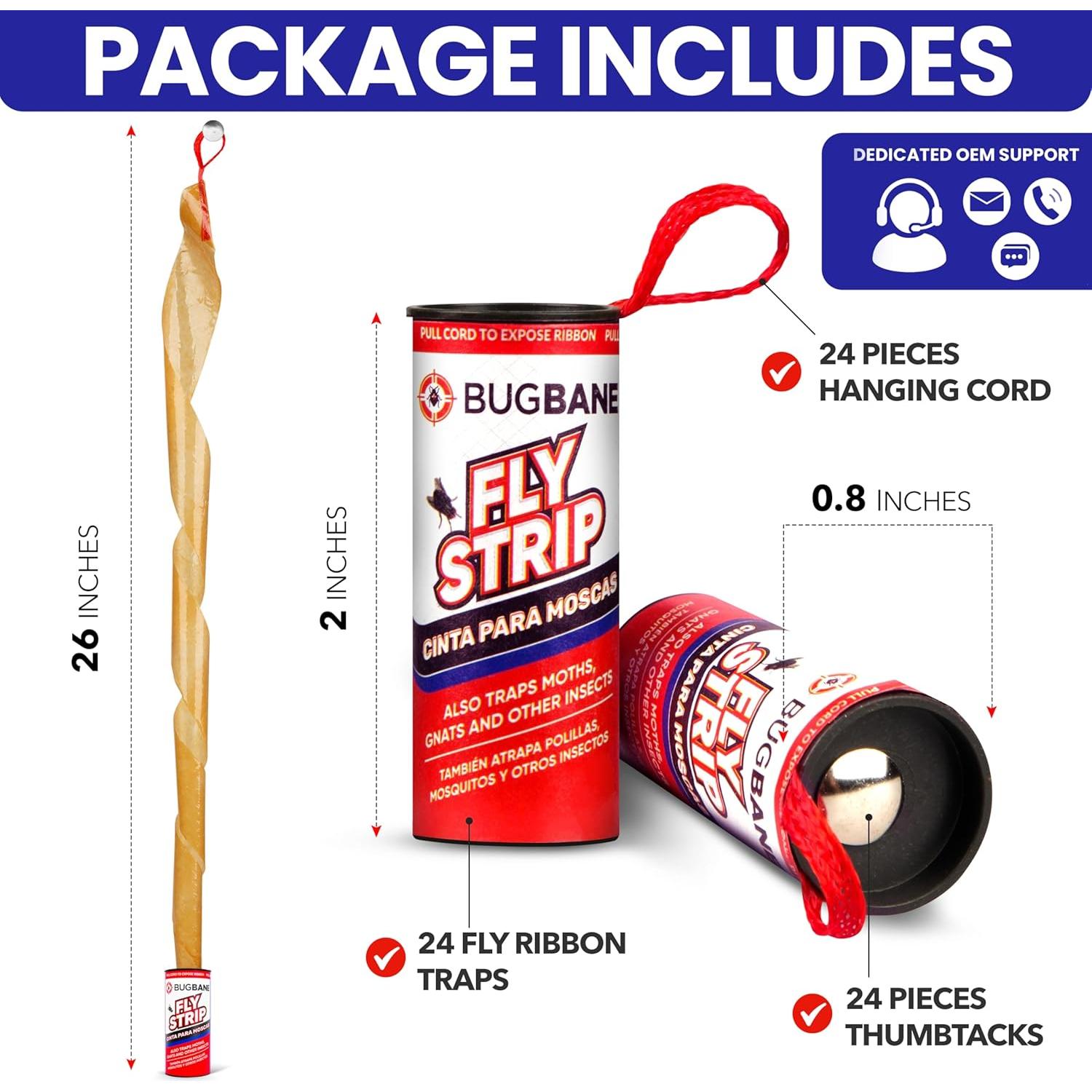 Trampa Adhesiva para Moscas BugBane 24 Unidades No Tóxica