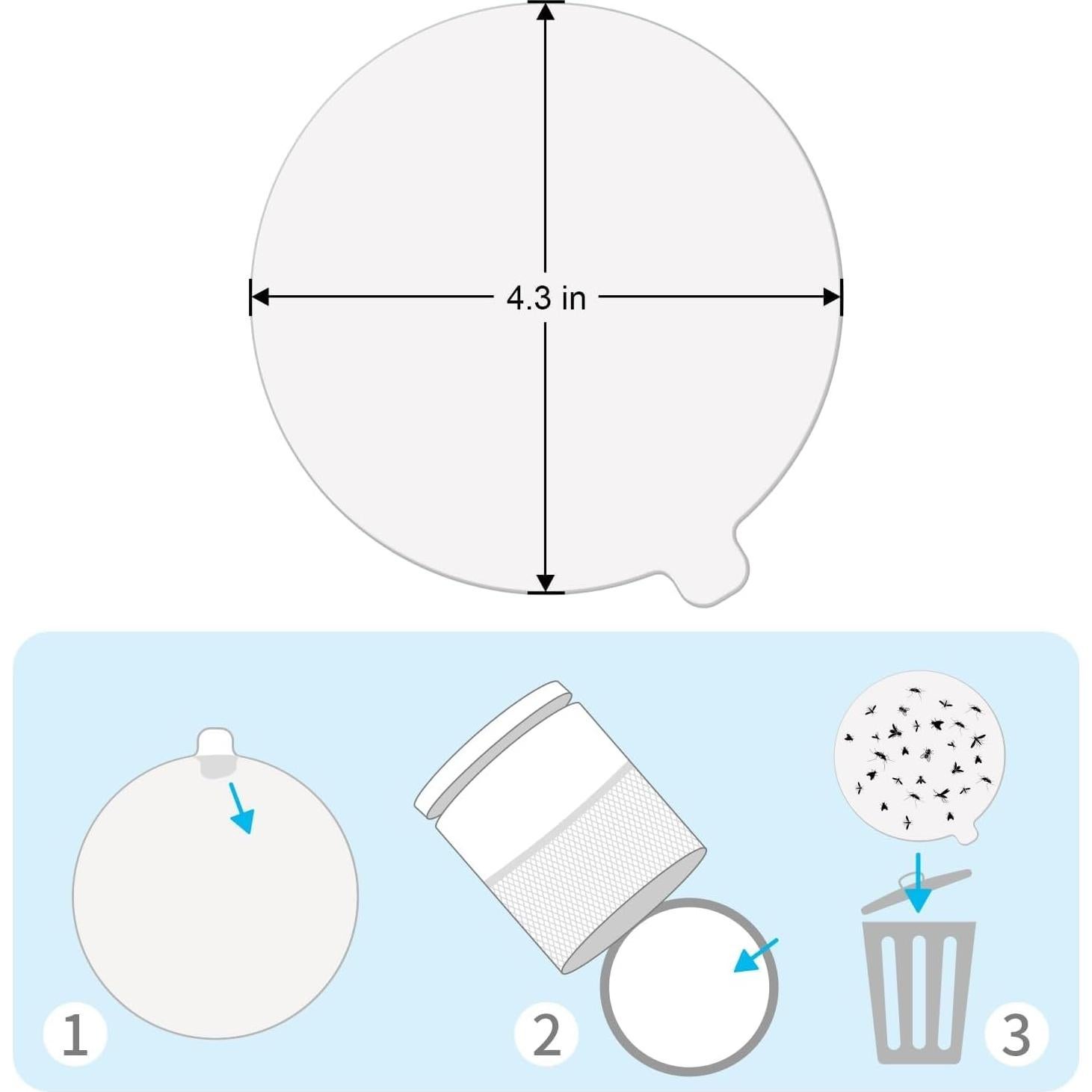 Placa de Goma Adhesiva Lousye 10.9 cm para Trampa de Insectos