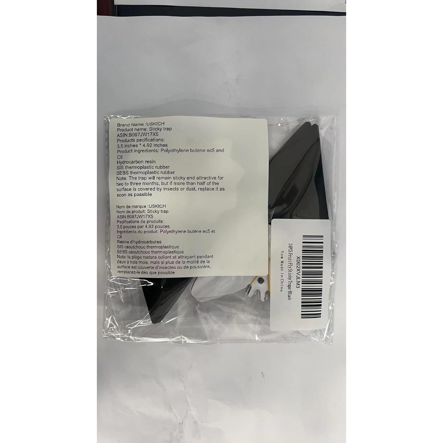 Trampa Adhesiva USKICH para Moscas y Mosquitos - 24 Pzs Negros