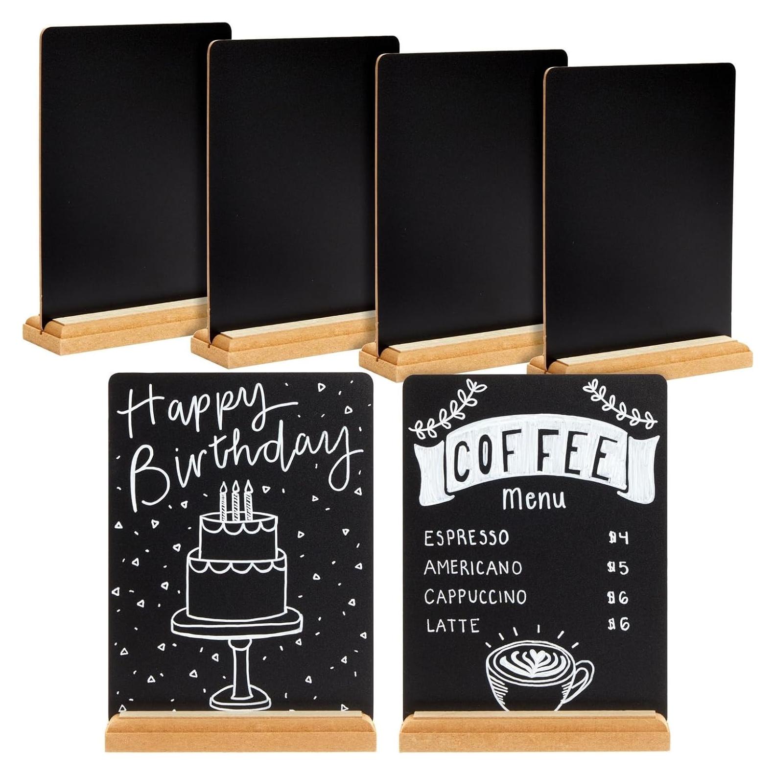 Paquete de 6 Mini Carteles de Pizarra Juvale 15x20 cm