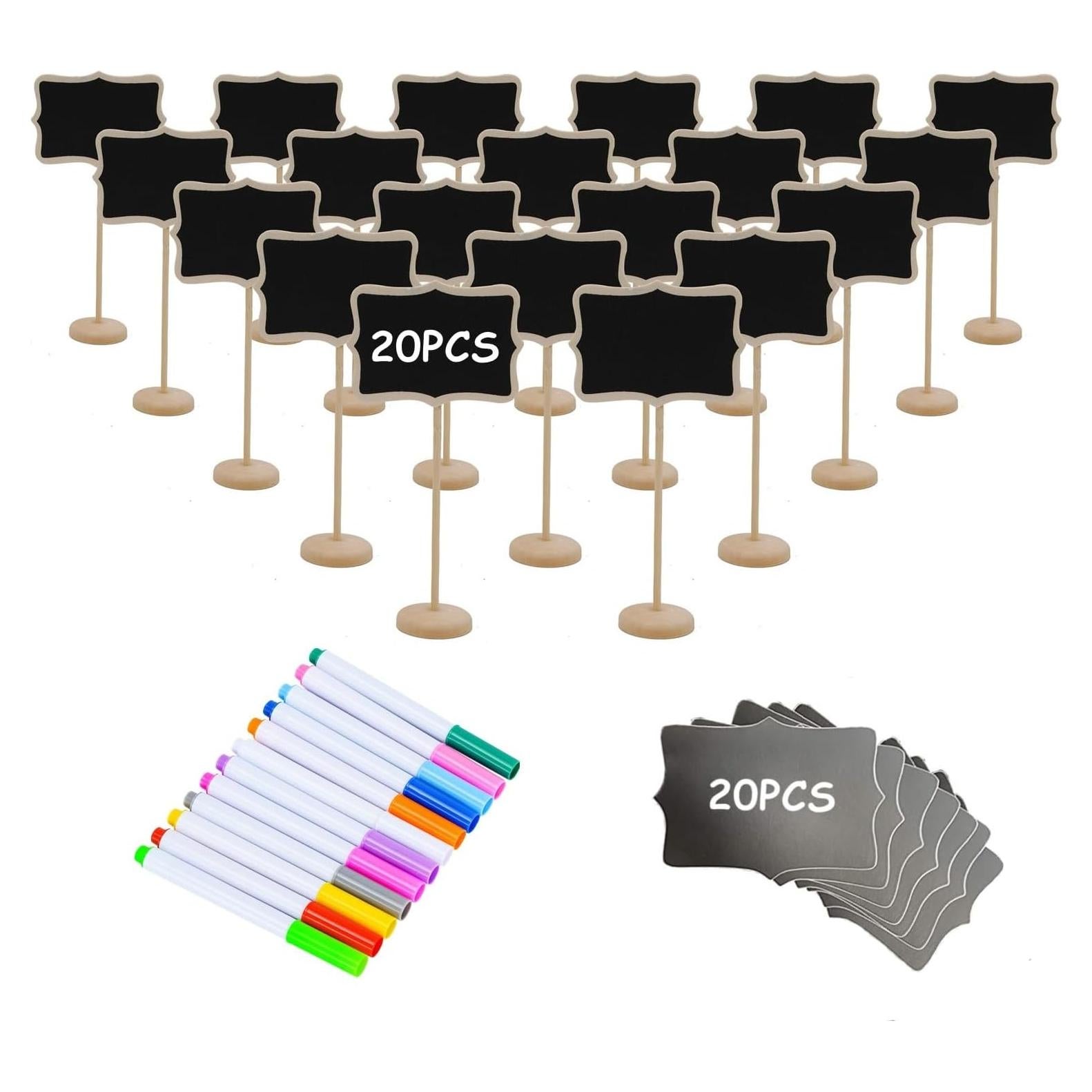20 Mini Carteles de Tiza de Madera YZ&LIANGYUAN para Buffet