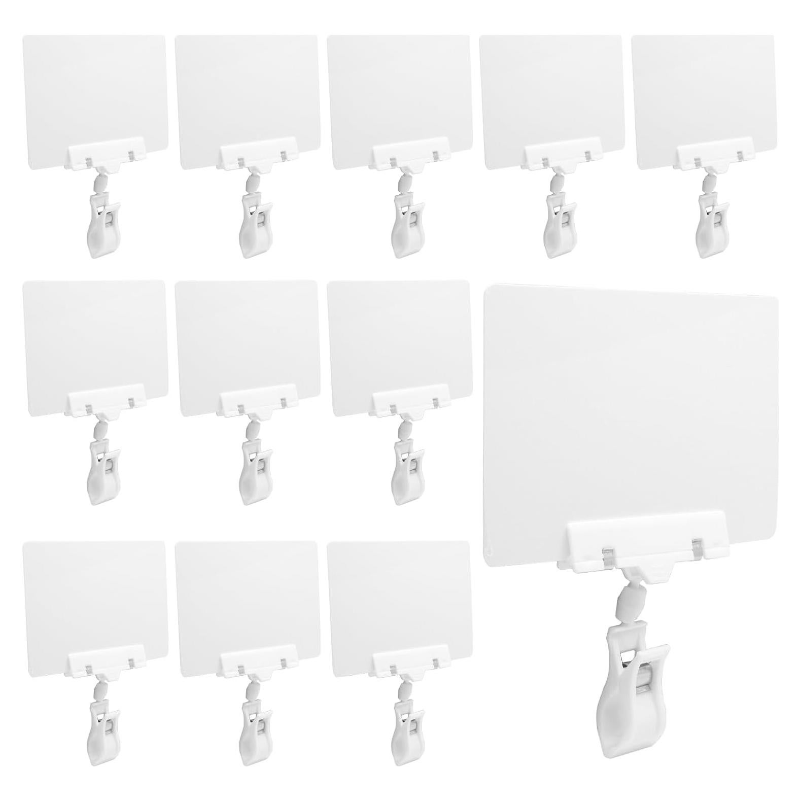 Carteles de Pizarra Biaungdo 12 Pcs con Clips Giratorios Blancos