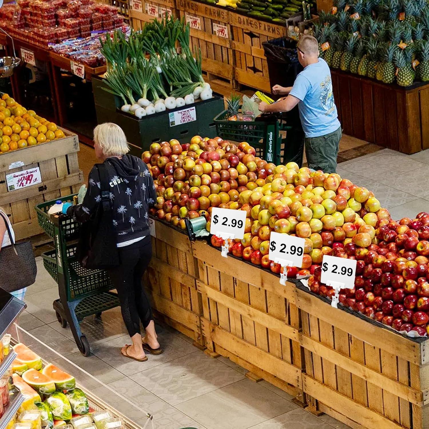 Carteles de Pizarra Biaungdo 12 Pcs con Clips Giratorios Blancos