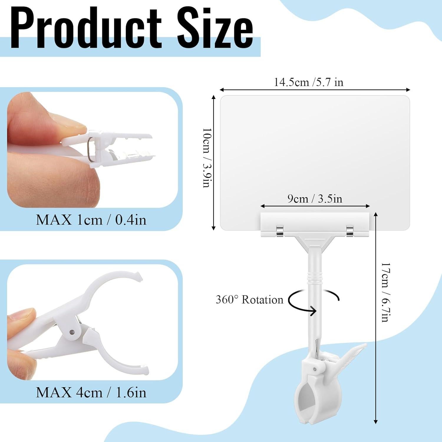 Soporte de Clip para Carteles de Pizarra DoubleFill - 30 Unidades