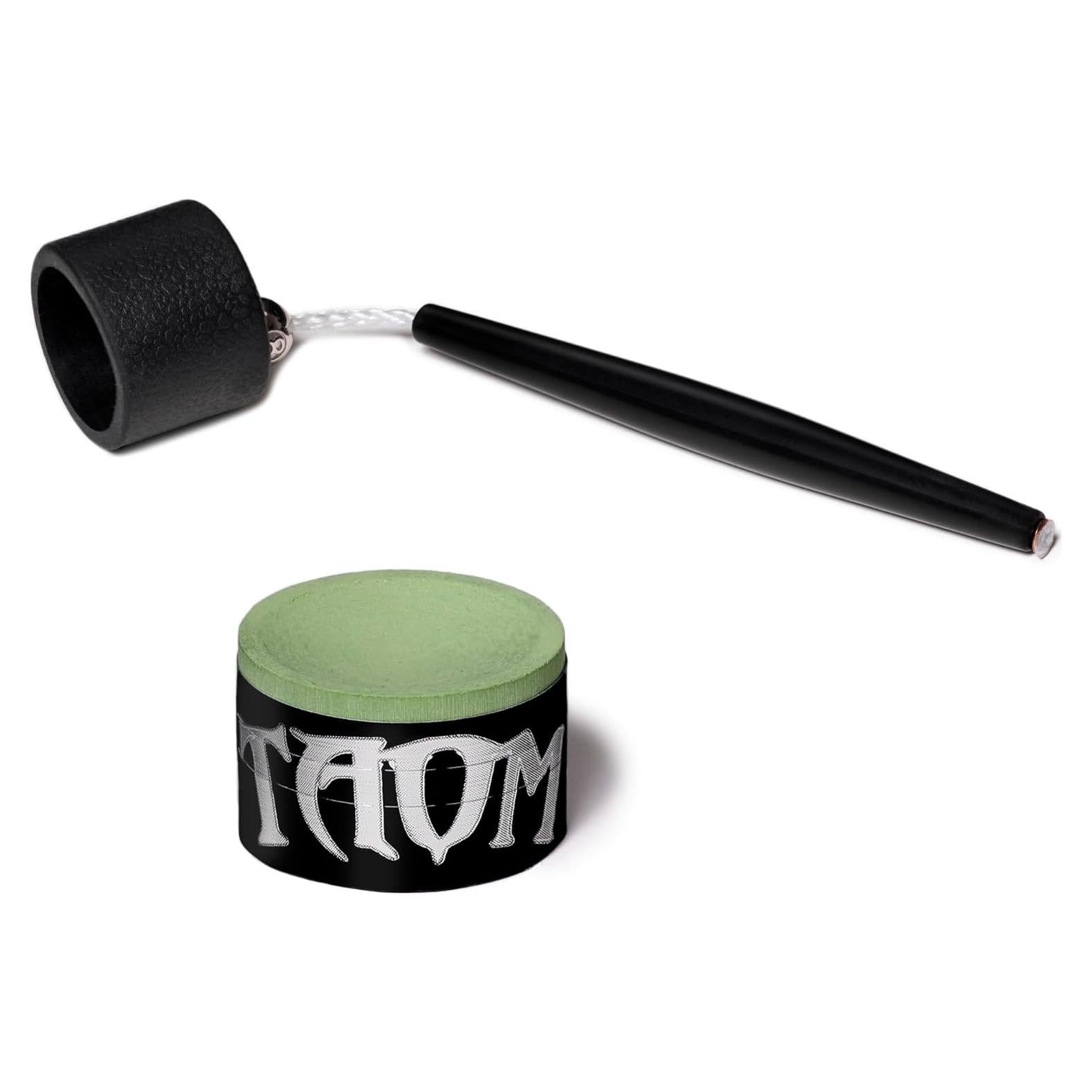 Tiza de Billar Taom V10 Verde con Soporte - Premium