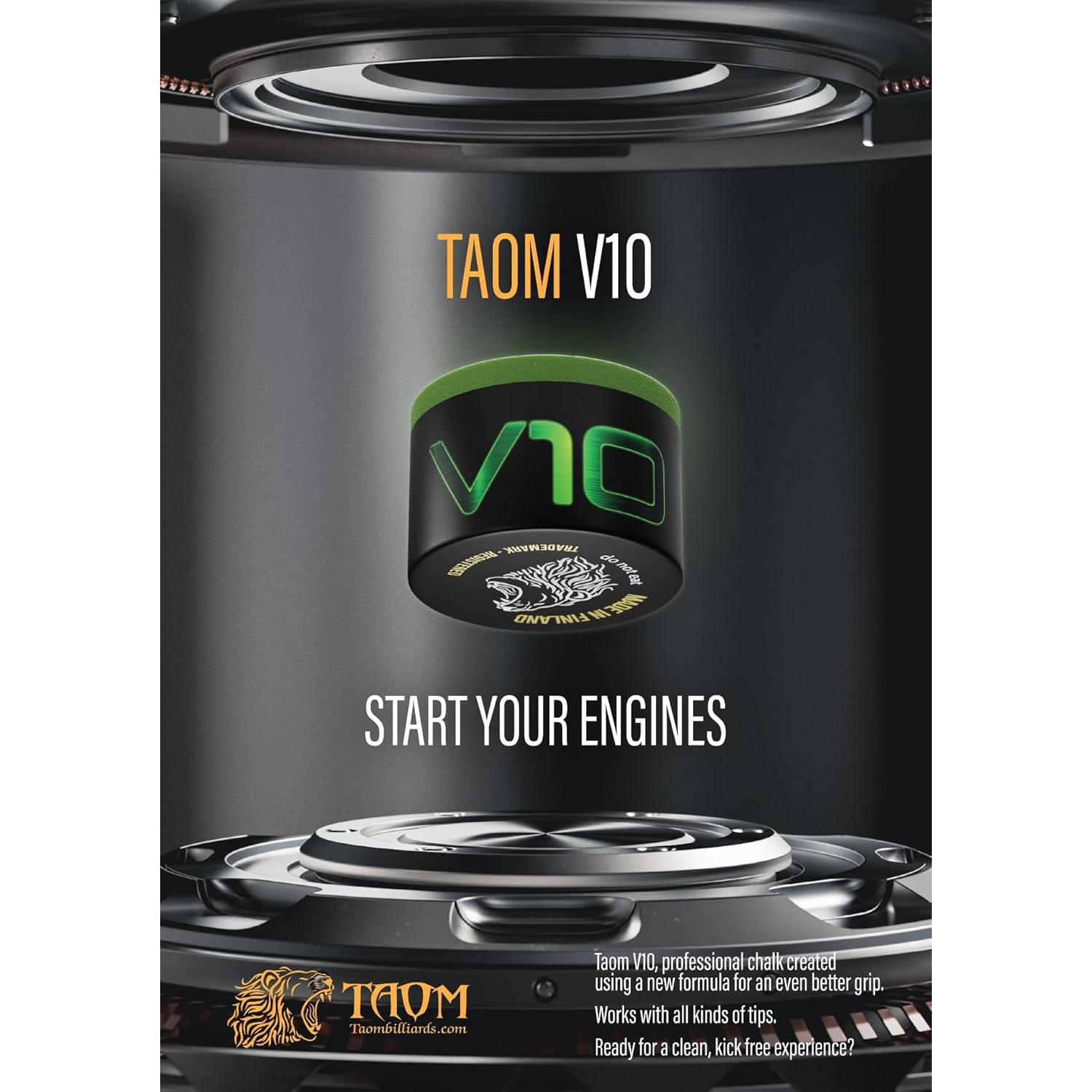 Tiza de Billar Taom V10 Verde con Soporte - Premium