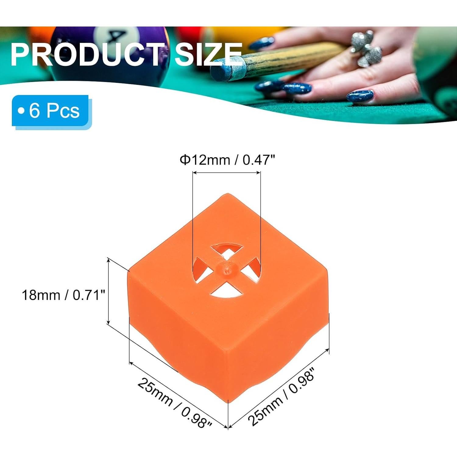 Soporte de Tiza para Billar PATIKIL Naranja Portátil