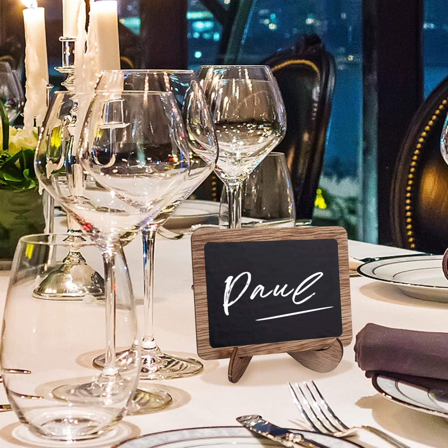 Temlum 15 Mini Carteles de Tiza con 6 Marcadores Reutilizables