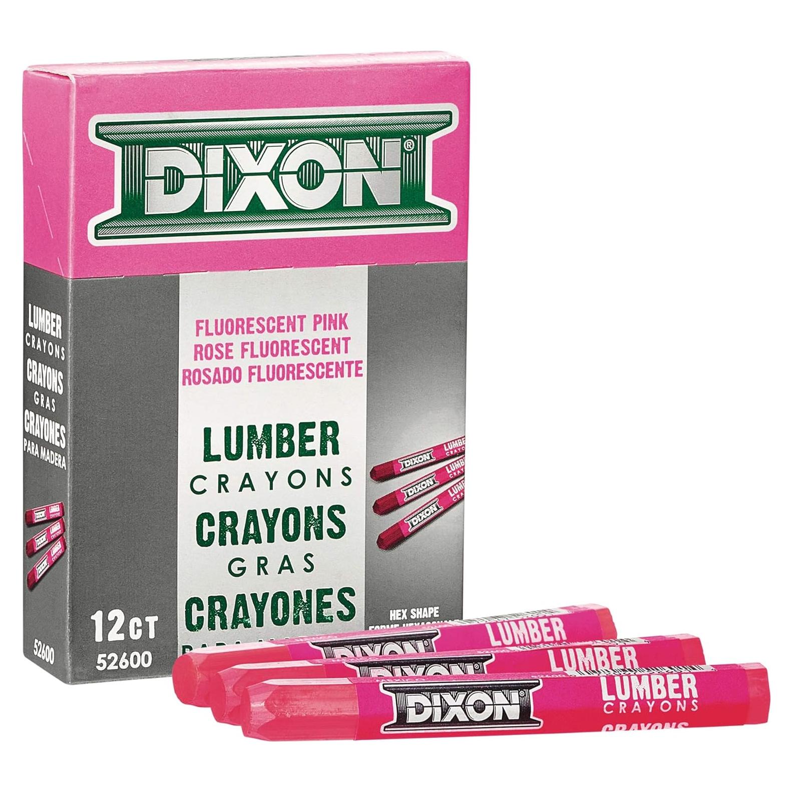 Crayones de Marcado Dixon Rosa Hexagonal 12 Piezas 4.5 cm
