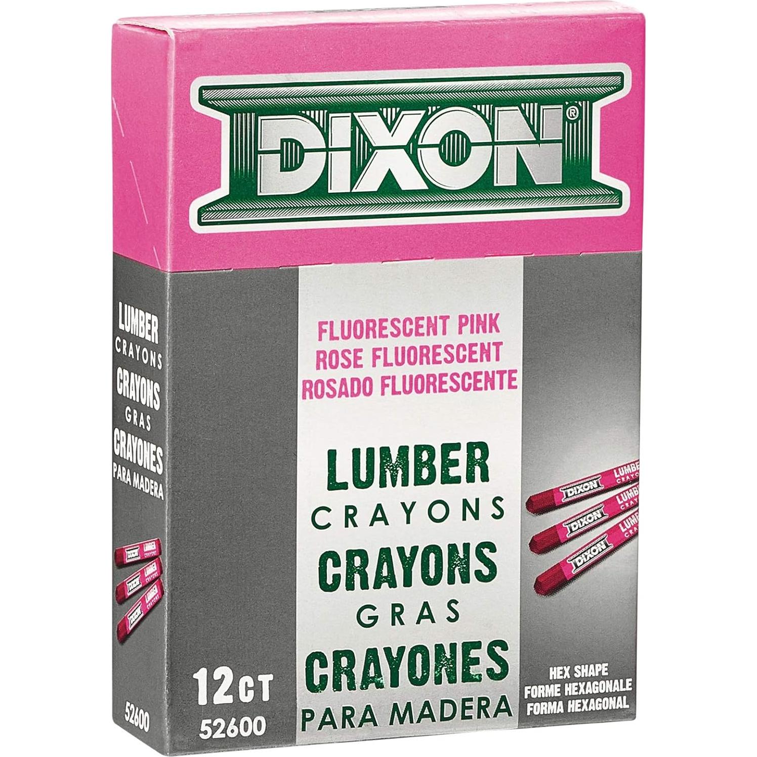 Crayones de Marcado Dixon Rosa Hexagonal 12 Piezas 4.5 cm