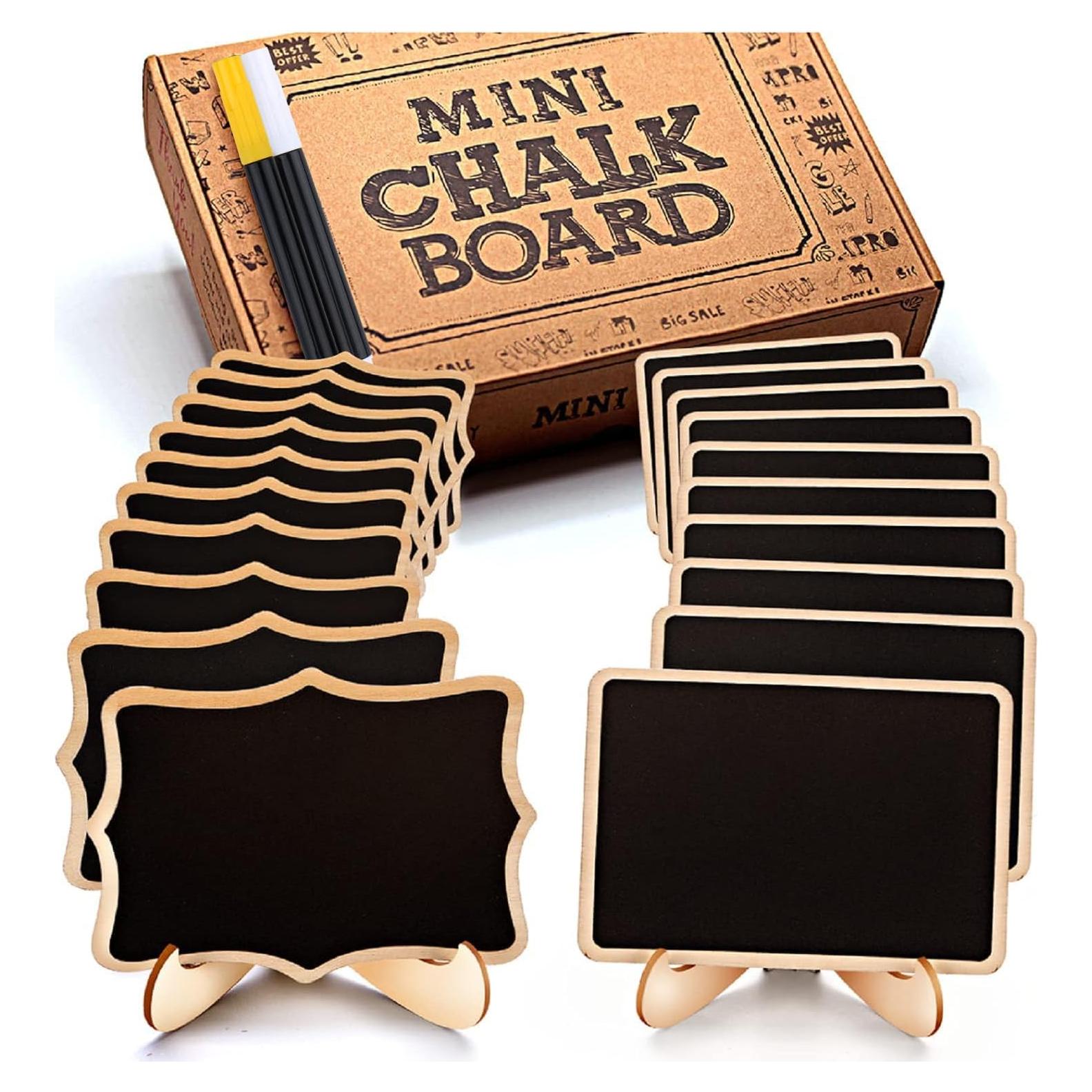 Mini Carteles de Pizarra OleOletOy - 20 Etiquetas Reutilizables