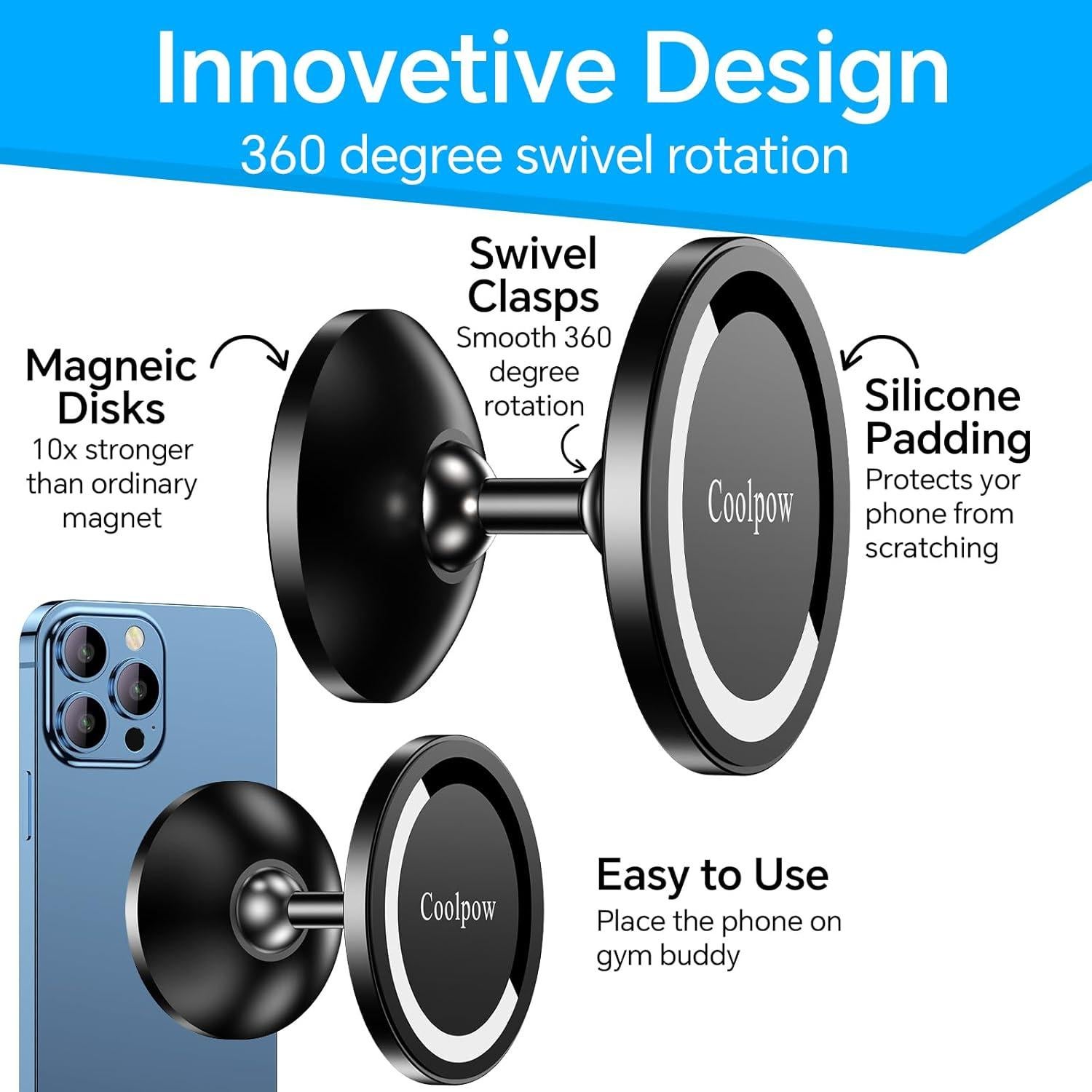 Soporte Magnético Coolpow para Teléfono Gimnasio MagSafe