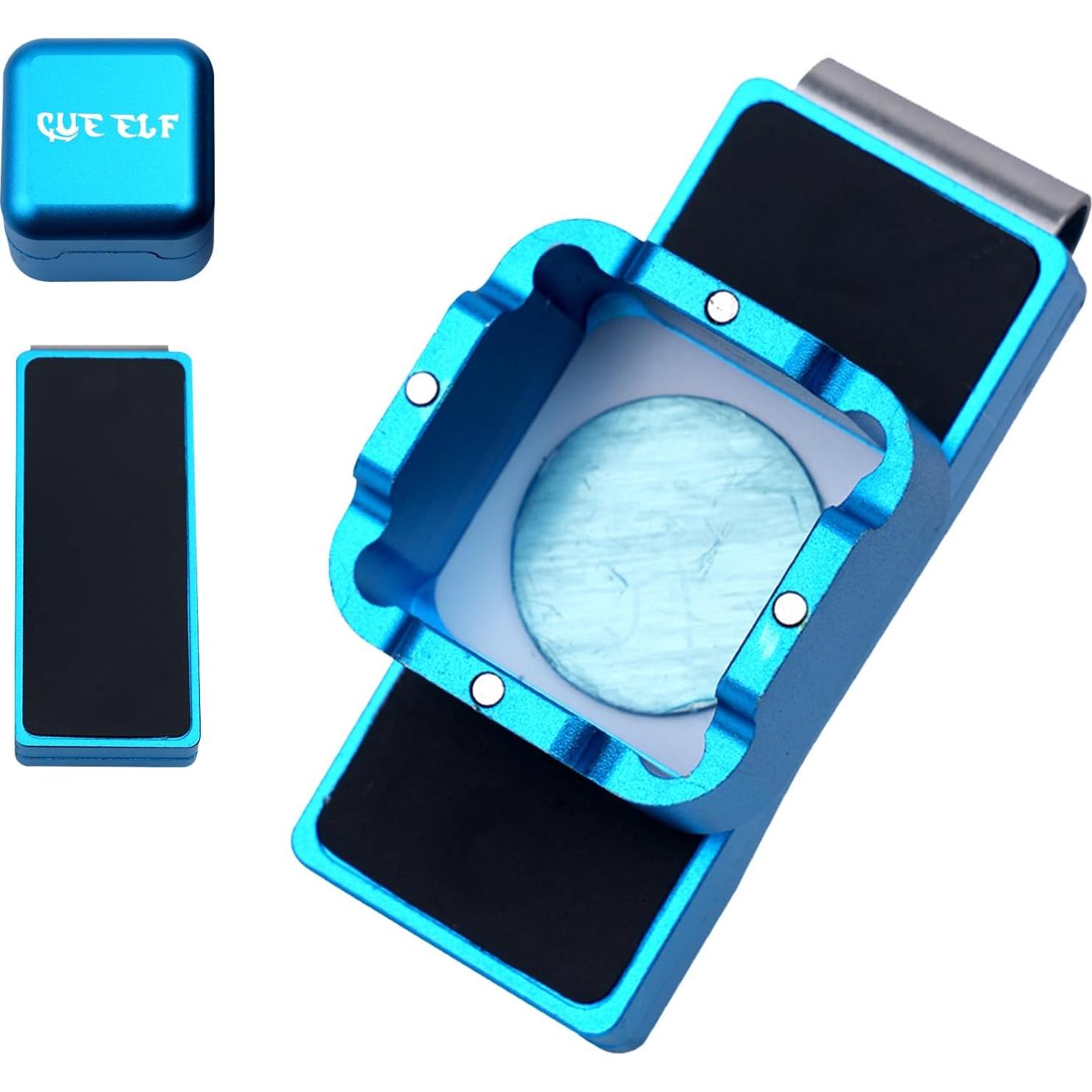 Soporte de Tiza de Billar CUEELF Mini Magnético Azul