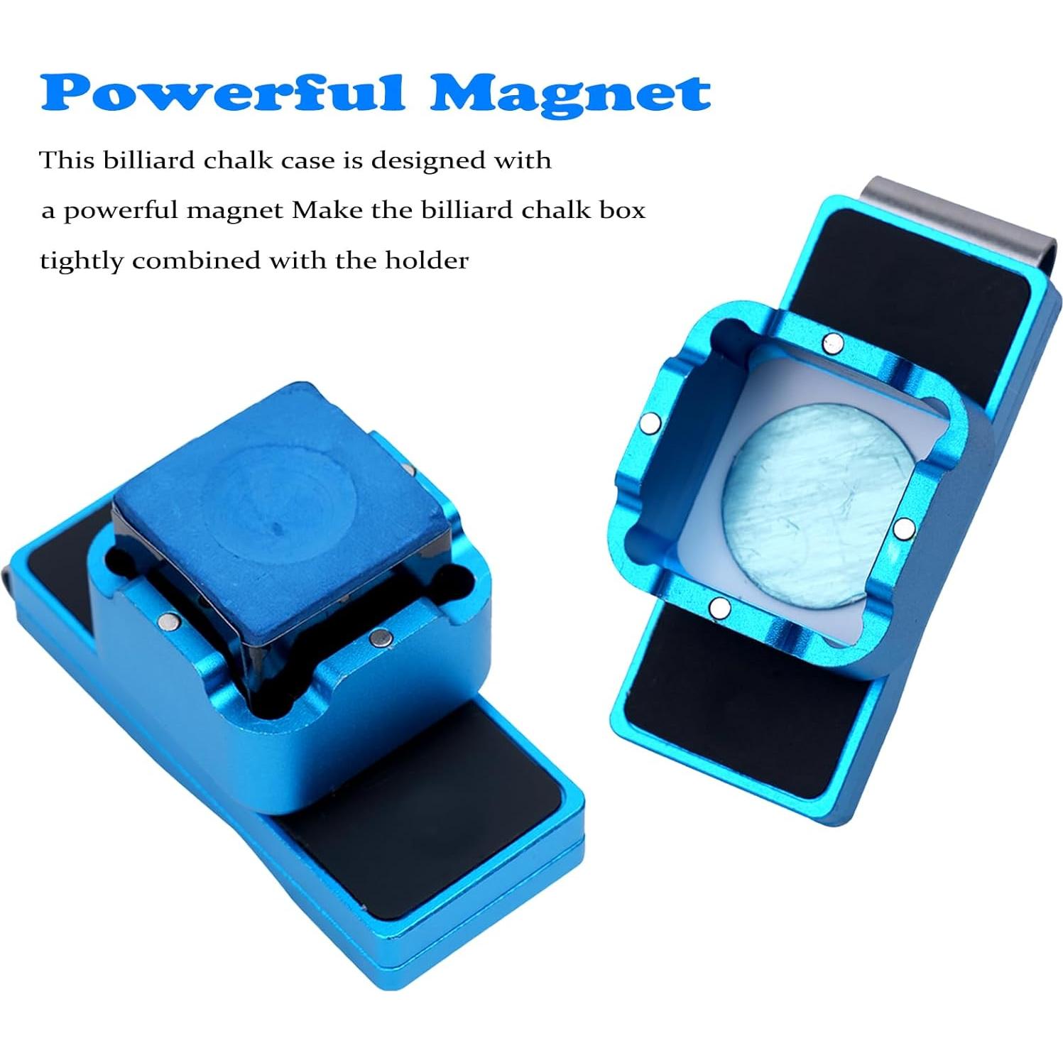 Soporte de Tiza de Billar CUEELF Mini Magnético Azul