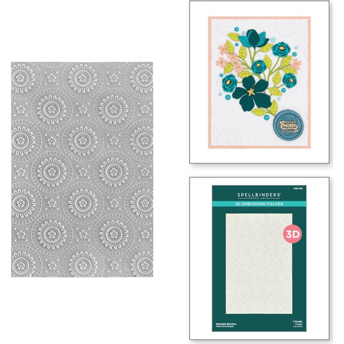 Carpeta de Embossing 3D Spellbinders Mandala Blooms 14x22 cm