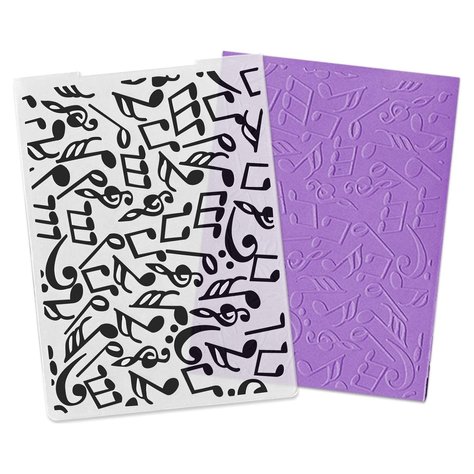 Carpeta de Embossing 3D Hying Notas Musicales 14.5x10.5cm