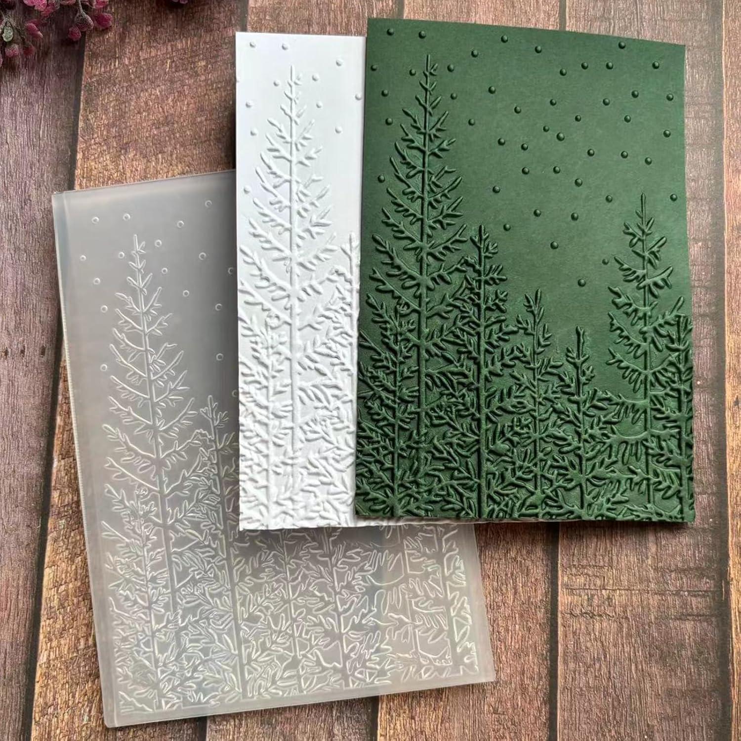 Carpeta de Embossing 3D XIHIRCD Árbol de Pino 16.3x11.5 cm