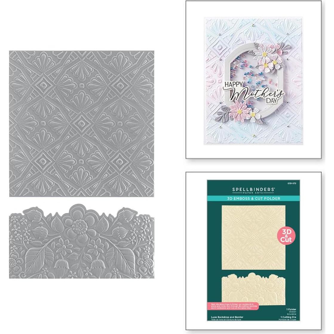 Carpeta de Embossing 3D Luxe Backdrop y Border Spellbinders