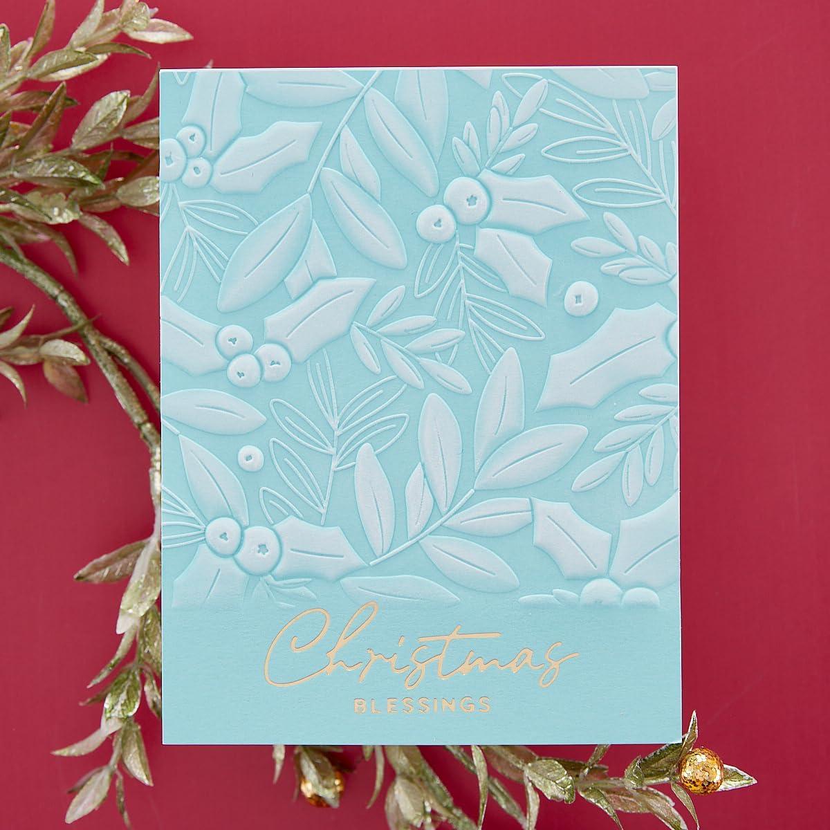Carpeta de Embossing 3D Spellbinders Holly & Foliage 14x22 cm