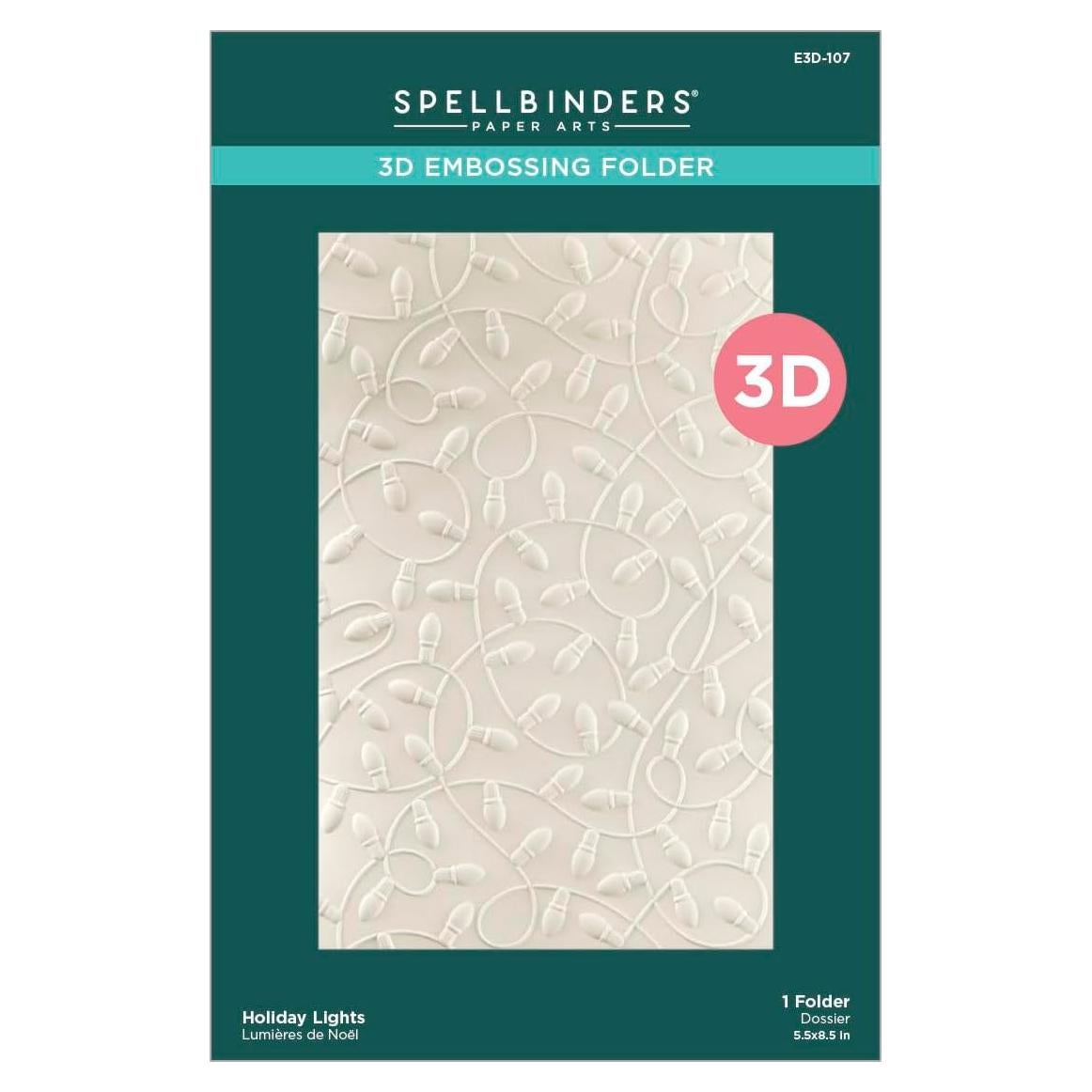 Carpeta de Embossing 3D Luces de Vacaciones Spellbinders 14x22cm