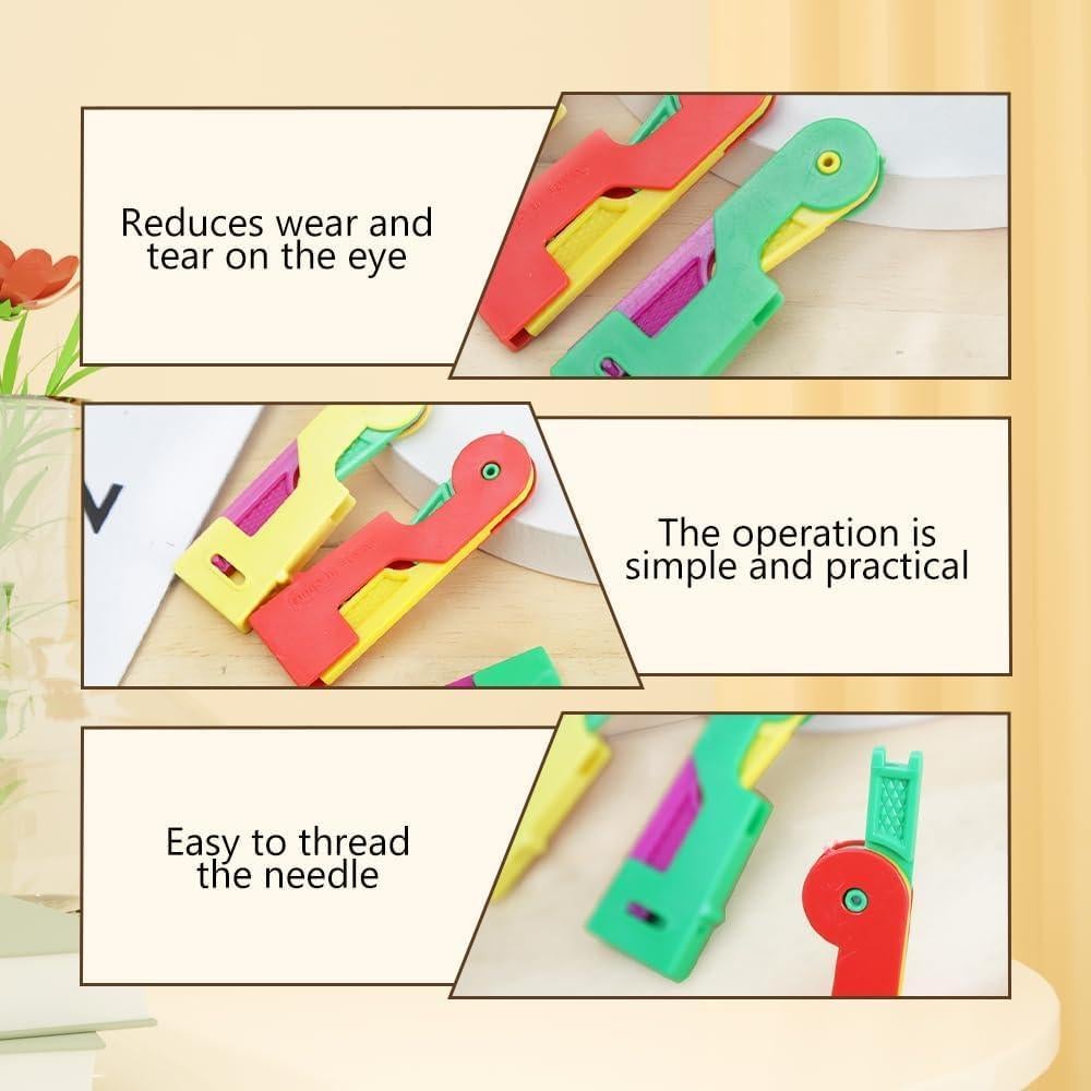 Automatic Needle Threader, 2024 Needle Threaders for Hand Sewing,Sewing Machine Needle Threader,Random Color Needle Threader Sewing Tool for DIY Embroidery Cross Stitch Craft (3)