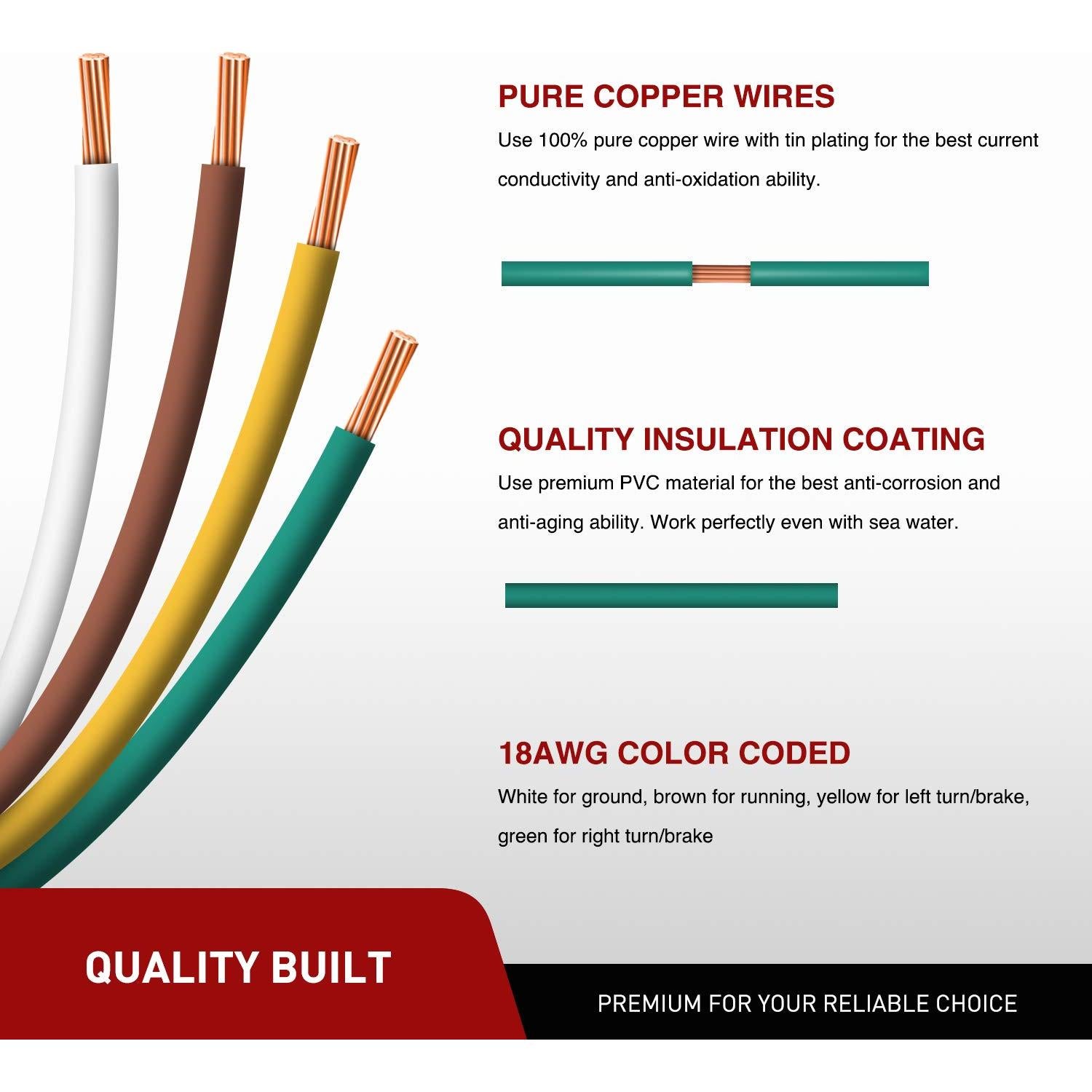 Kit de Cableado de Remolque Nilight 10039W 4 Pines 8.84m