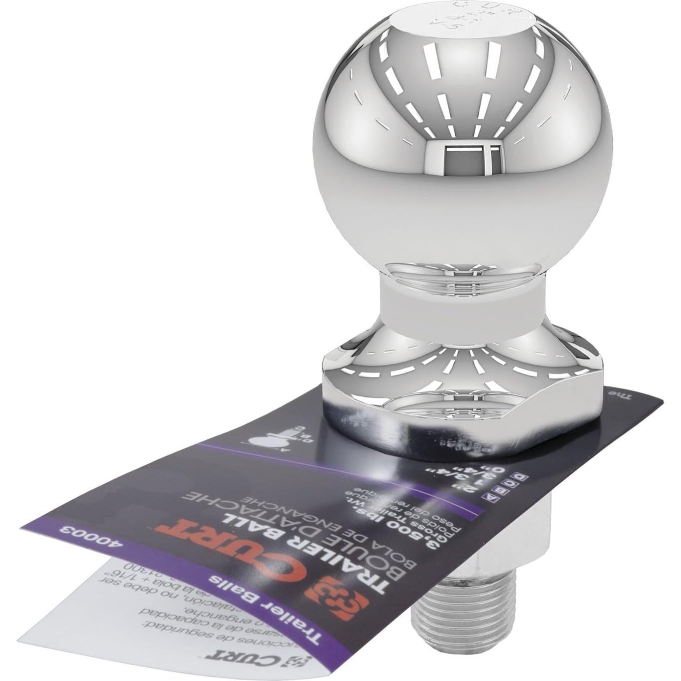 Bola de remolque CURT 2" 3500 lbs (1587 kg) acero cromo