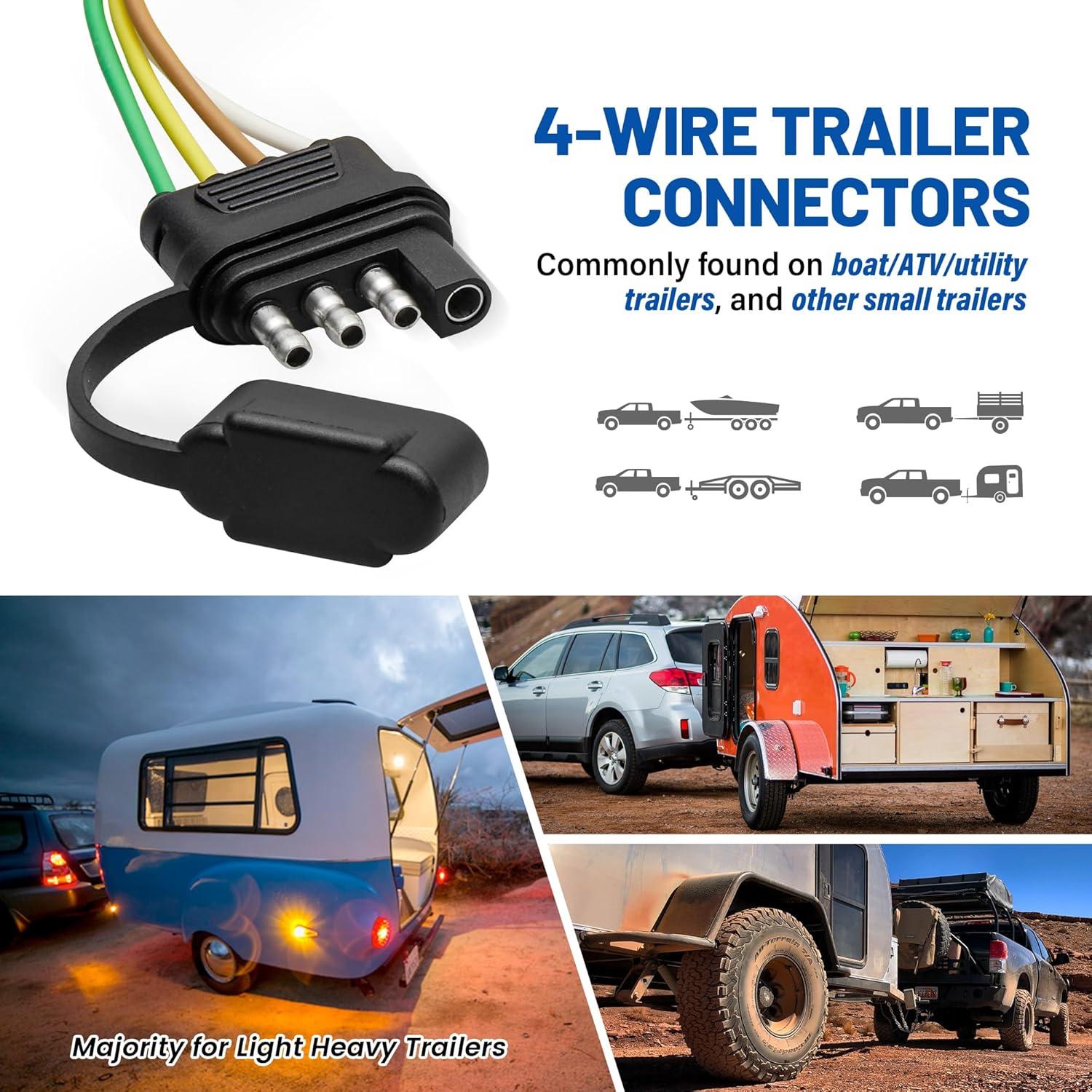 Conector de Remolque MECMO 4 Pines 63.5 cm con Cubierta de Polvo