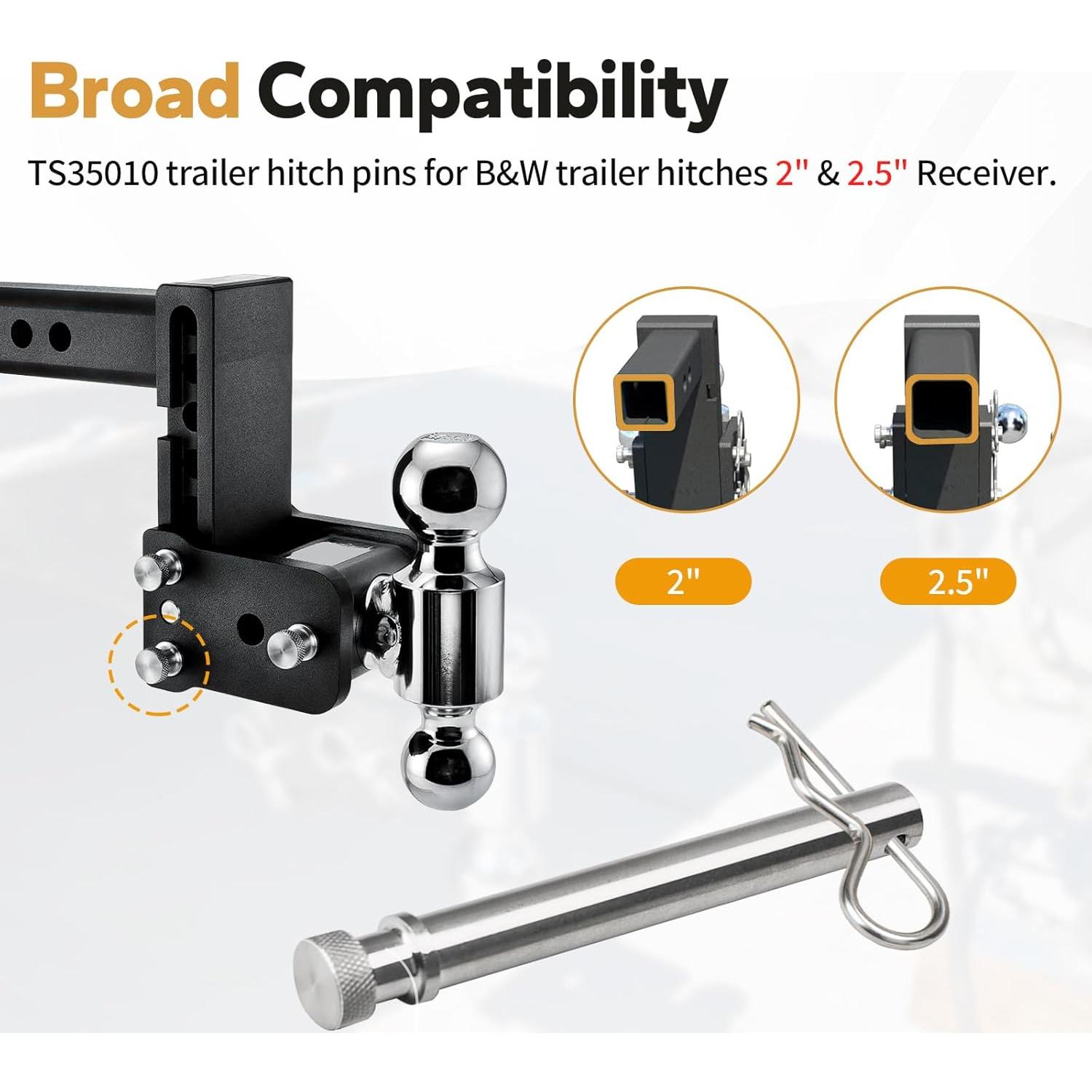 Clavos de Enganche Dfnidy TS35010 para Remolque B&W - Paquete de 6