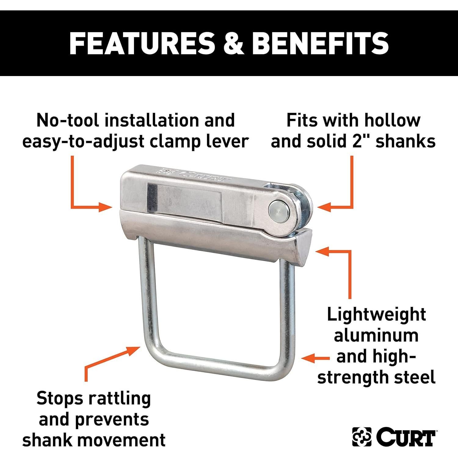 Abrazadera Antivibración CURT 22325 para Enganche 2"