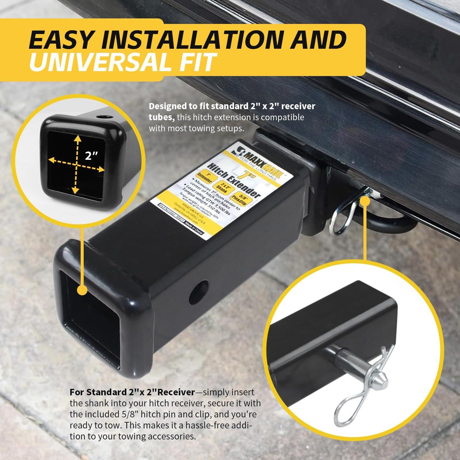Extensor de Enganche de Remolque MaxxHaul 50833 7" 3500 Lbs