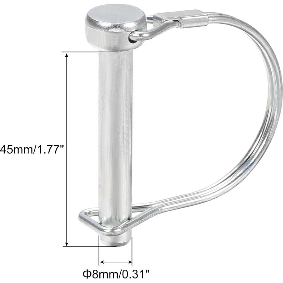 Pasador de Acoplador uxcell 8x45mm para Remolques - 2 Pcs