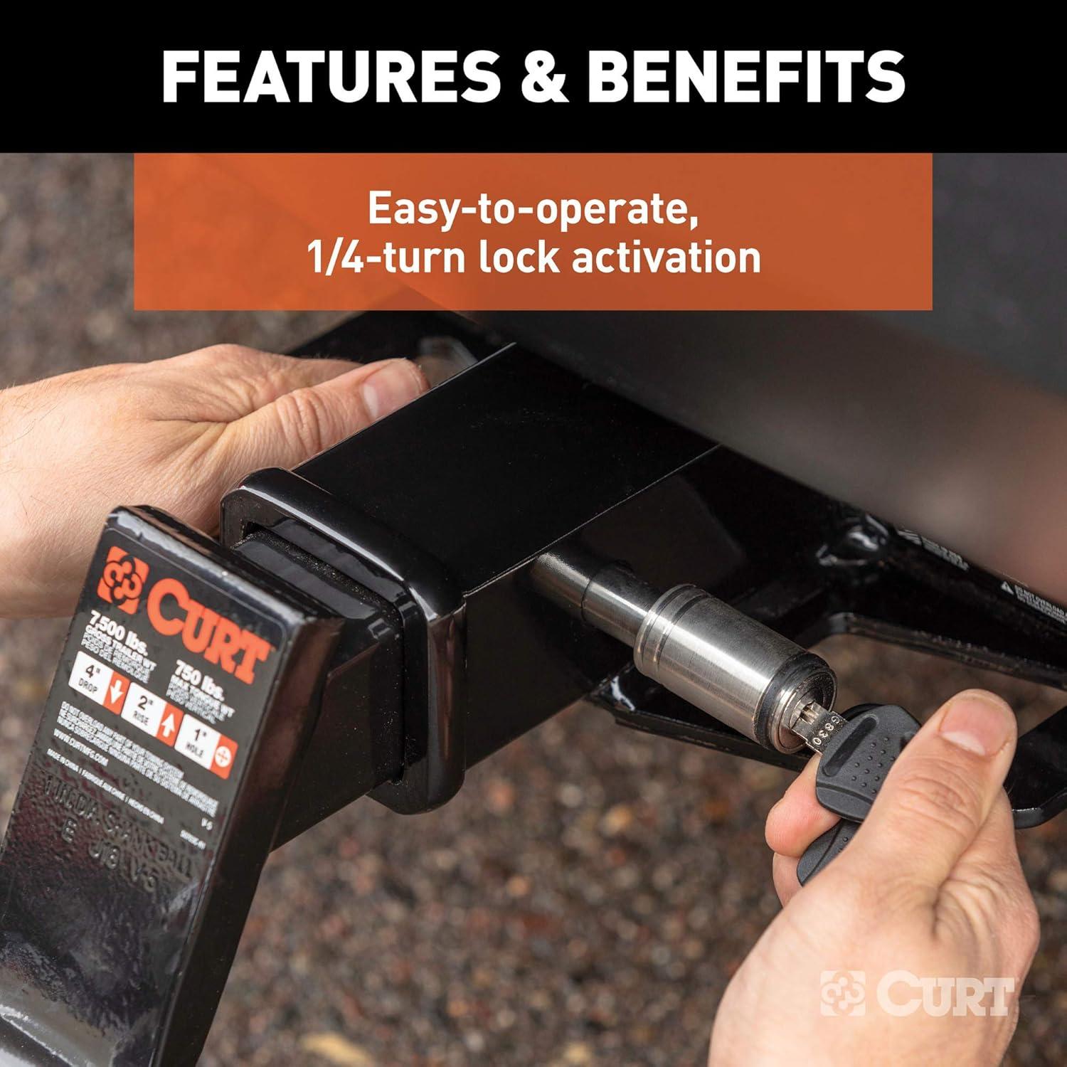 Cerradura de Enganche CURT 23519 Acero Inoxidable 5/8"