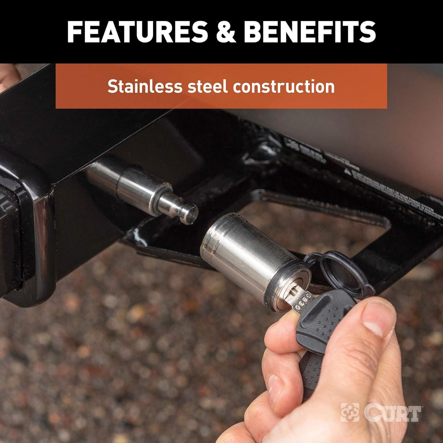 Cerradura de Enganche CURT 23519 Acero Inoxidable 5/8"