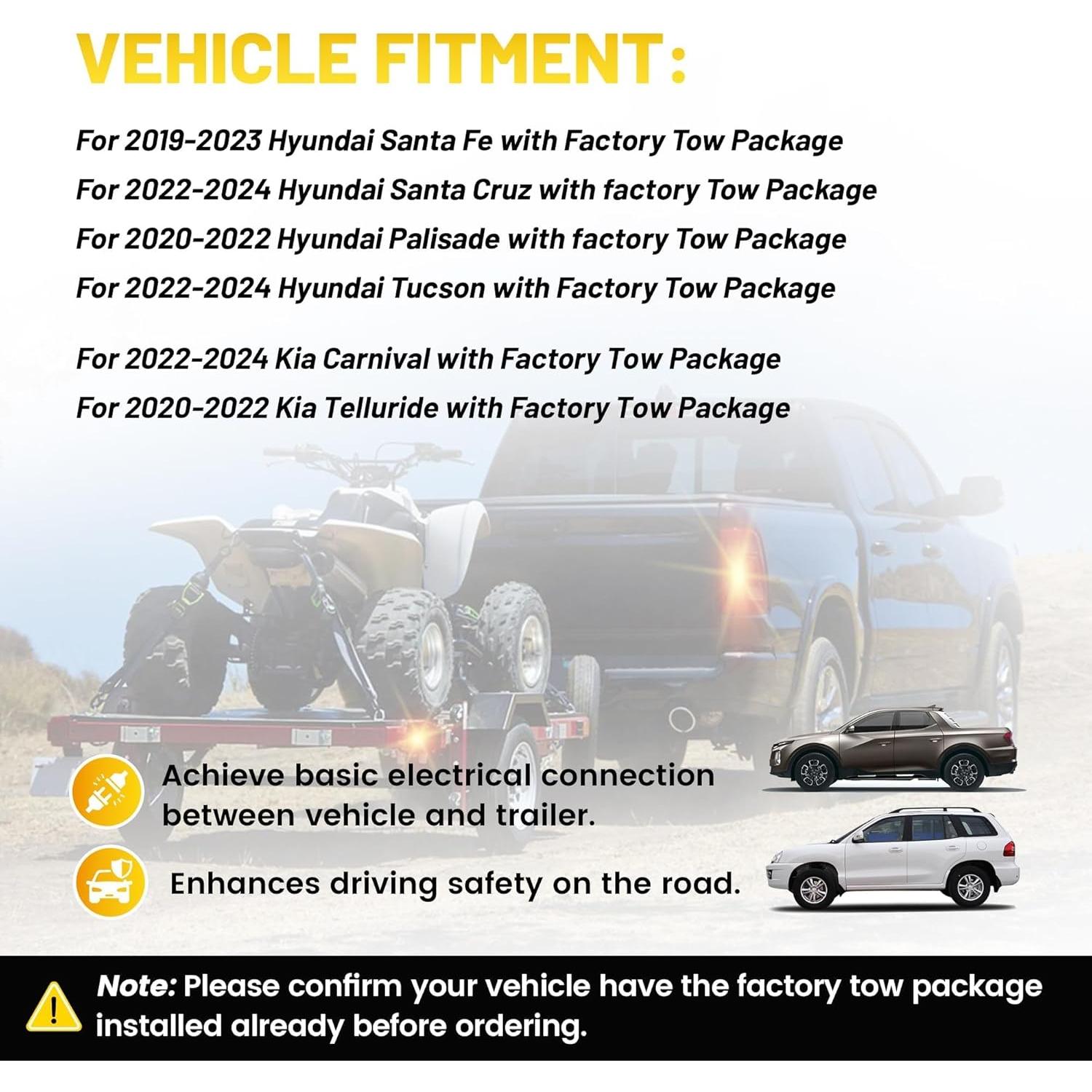 Arnés de Cableado de Remolque 4 Pines Oyviny OV2261 para Hyundai y Kia