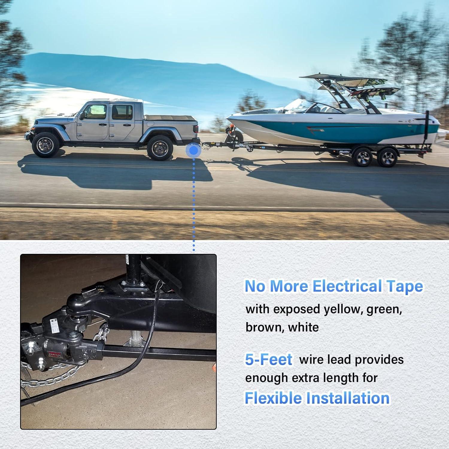 Conector de Remolque 4 Pines MECMO 5 Pies 18AWG Resistente