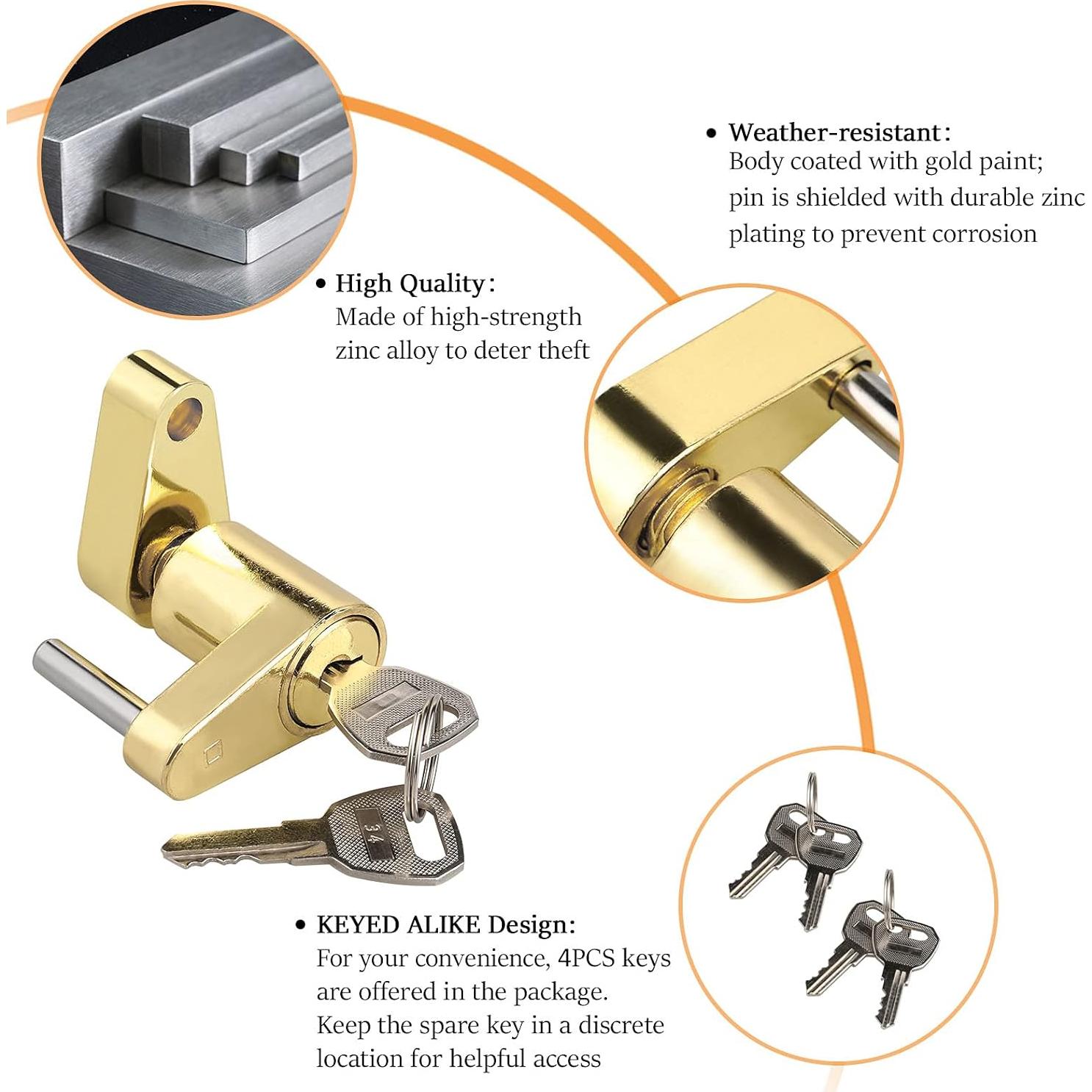 Cerradura de Remolque CZC AUTO 1/4" con Llaves - 2 Piezas