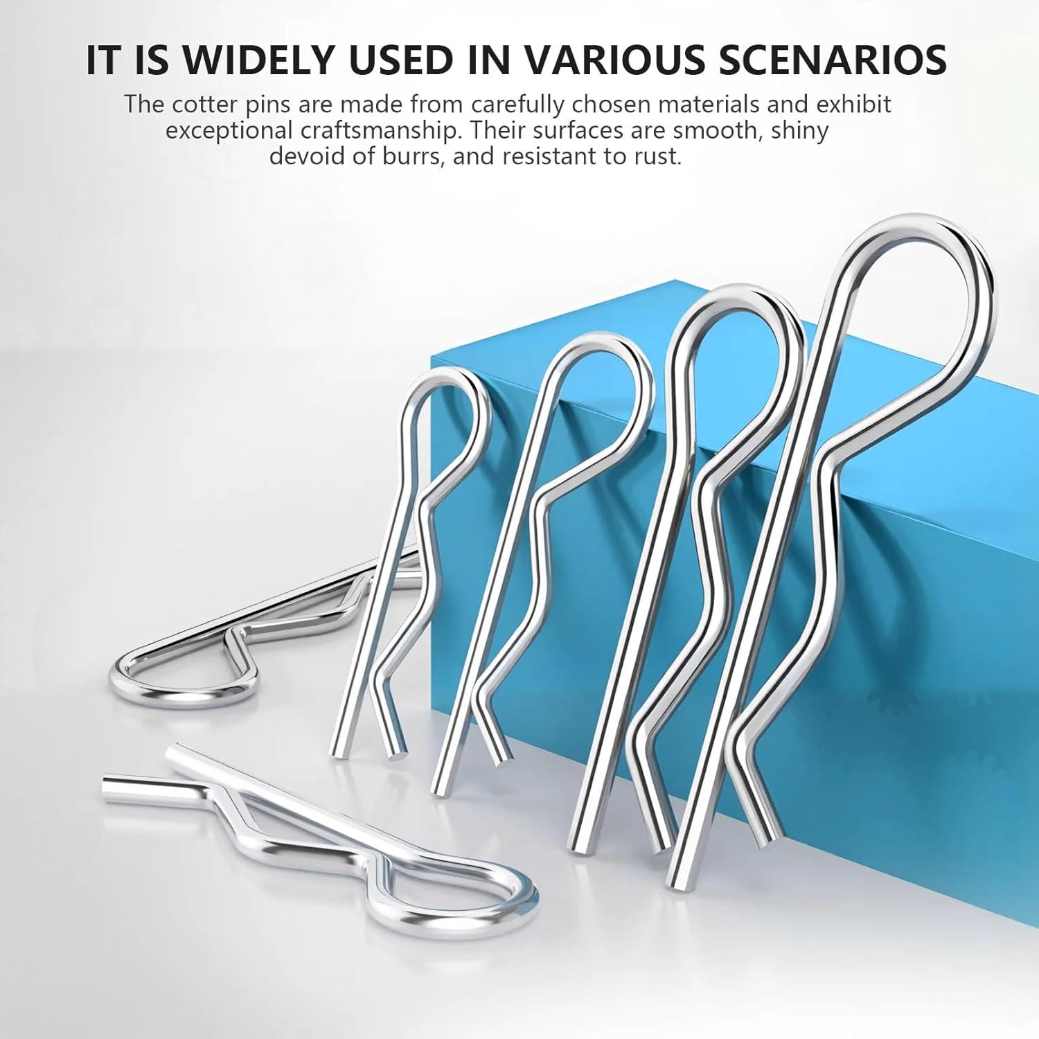 Kit 90 Pcs Clips de Pasador de Enganche ALLECIN R Clips Acero Inoxidable