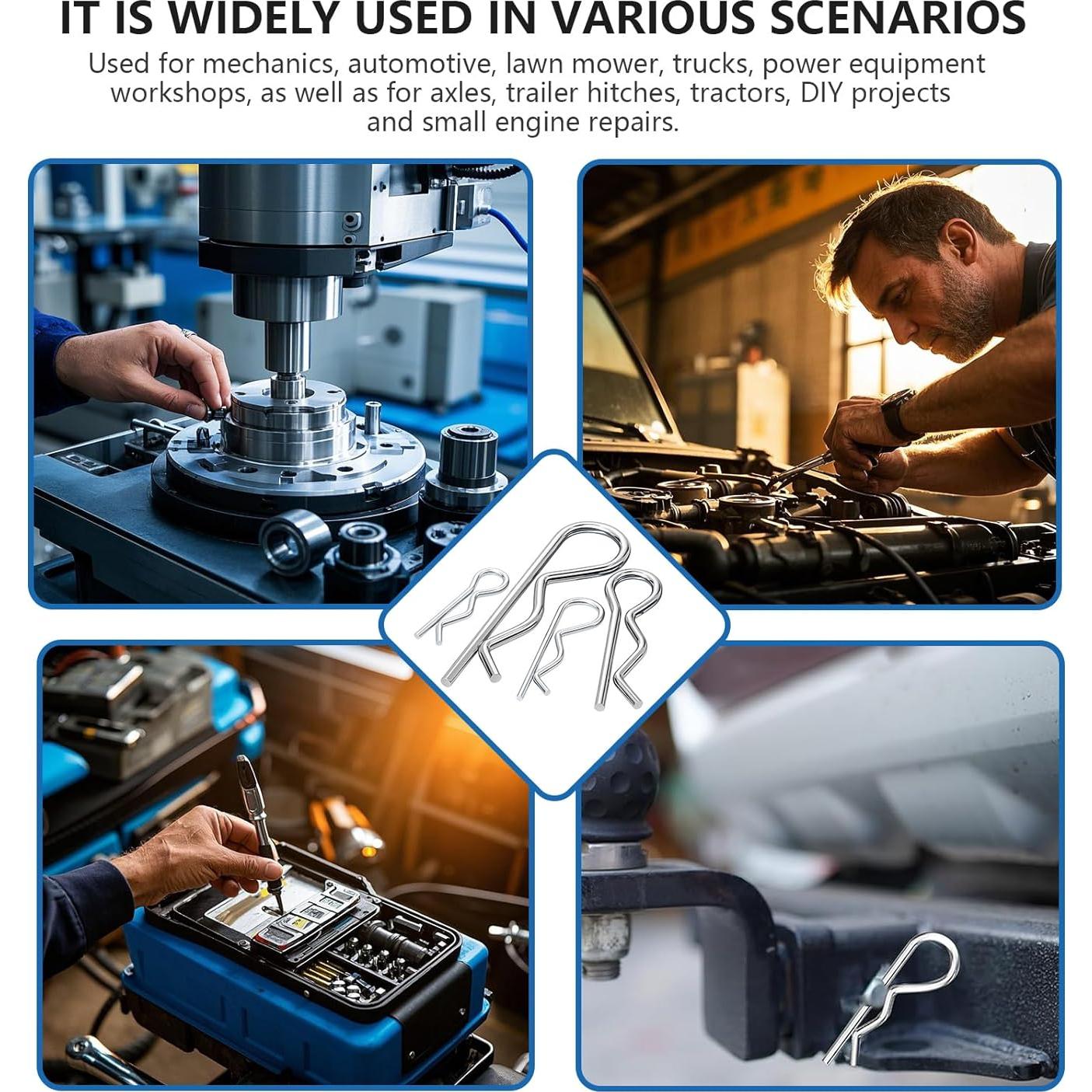 Kit 90 Pcs Clips de Pasador de Enganche ALLECIN R Clips Acero Inoxidable