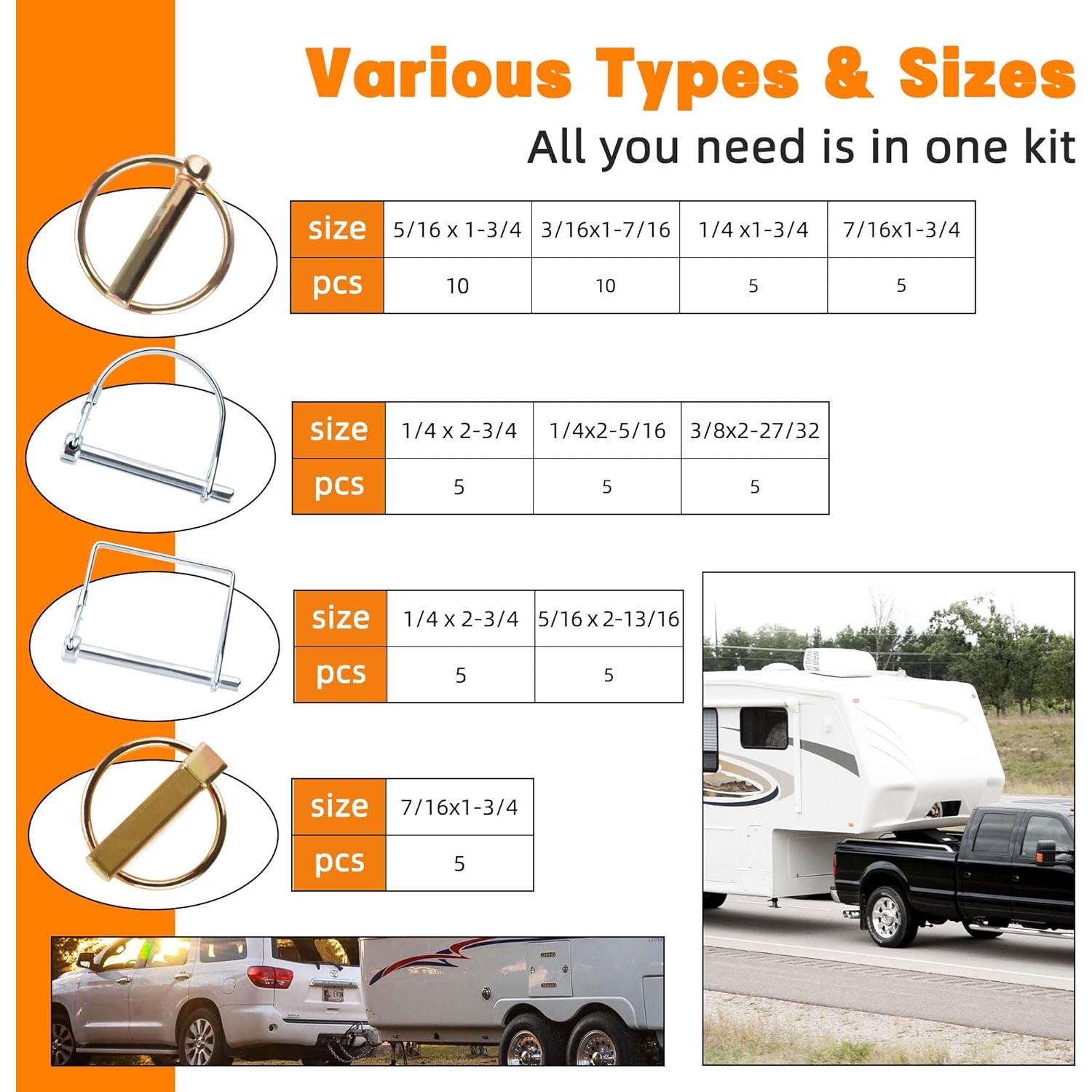 Kit de Pasadores de Alta Resistencia 360 Pcs HASAOMOI
