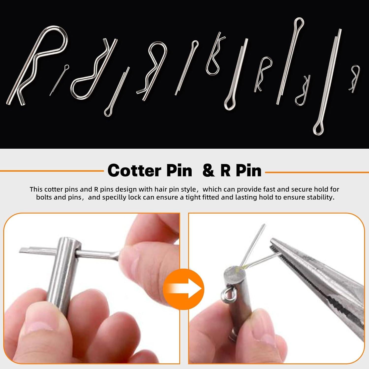 Kit de Pasadores de Alta Resistencia 360 Pcs HASAOMOI