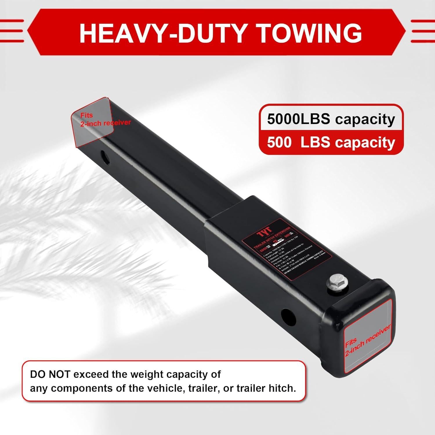 Extensor de Remolque TYT 18 Pulgadas para Receptor 2"