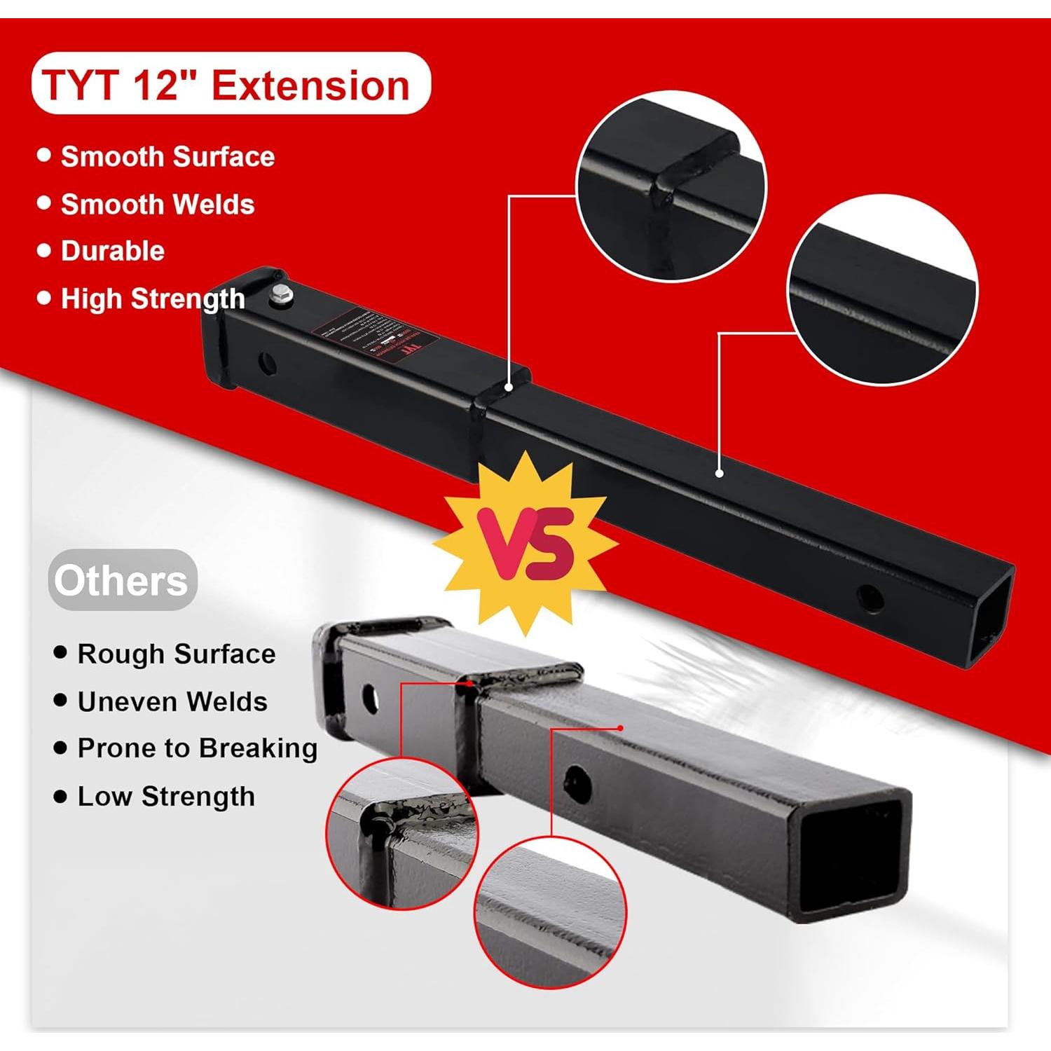 Extensor de Remolque TYT 18 Pulgadas para Receptor 2"