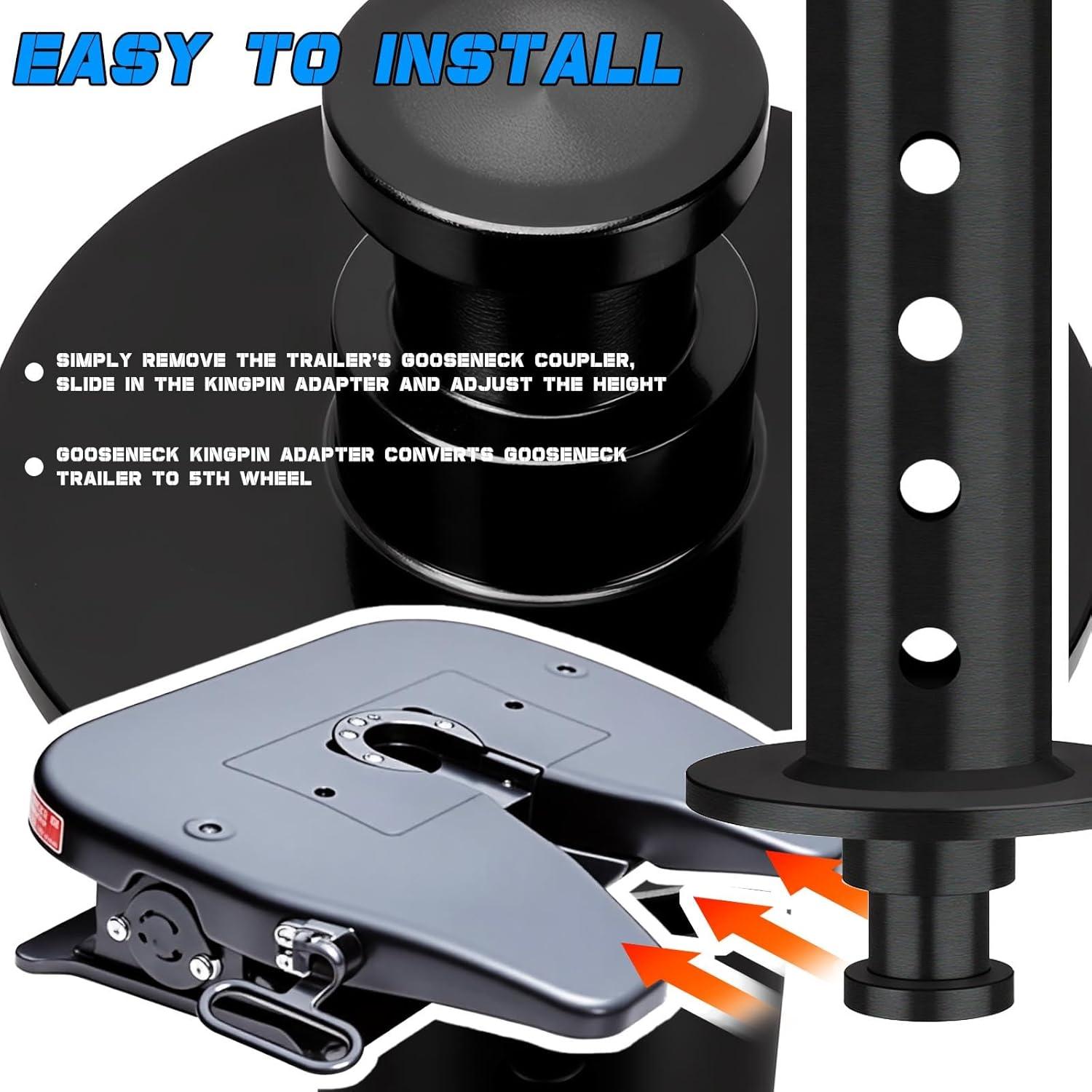 Adaptador Gooseneck a 5ta Rueda Hezaosth - 30,000 lbs