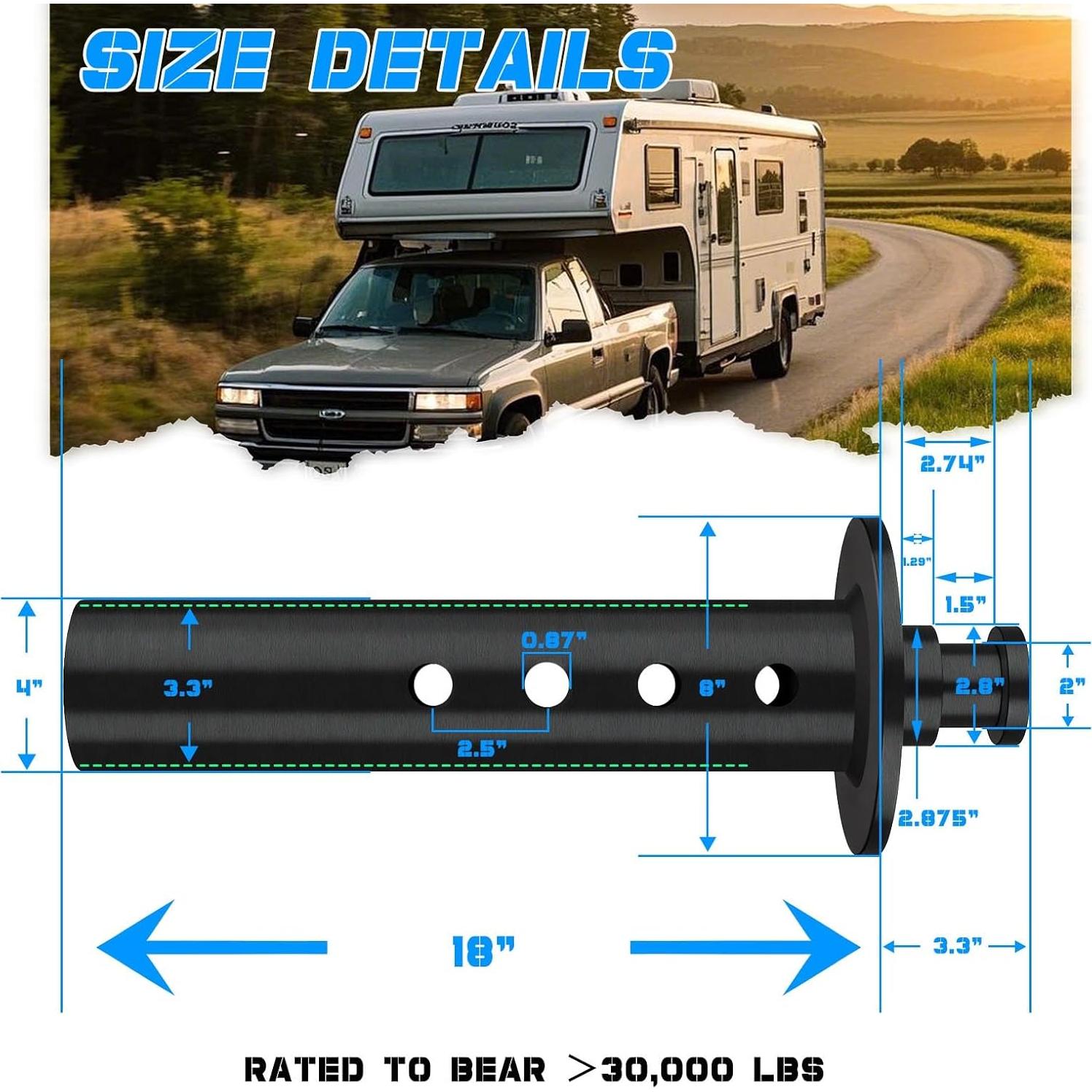 Adaptador Gooseneck a 5ta Rueda Hezaosth - 30,000 lbs