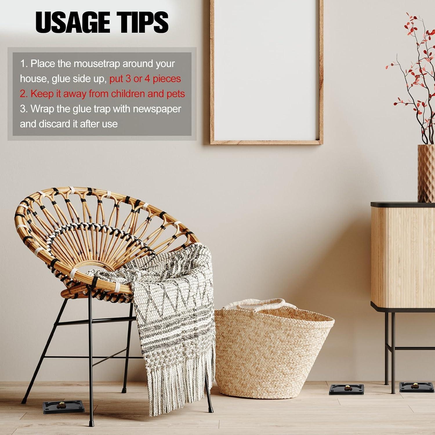 Trampas Adhesivas para Ratones Qualirey 100 Piezas 7.7x12.5cm