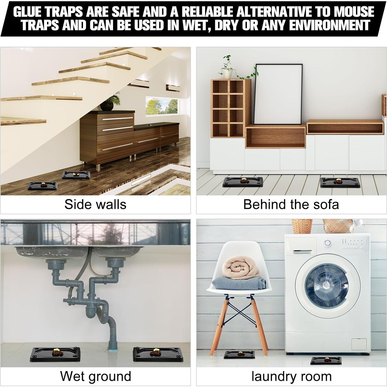 Trampas Adhesivas para Ratones Qualirey 100 Piezas 7.7x12.5cm