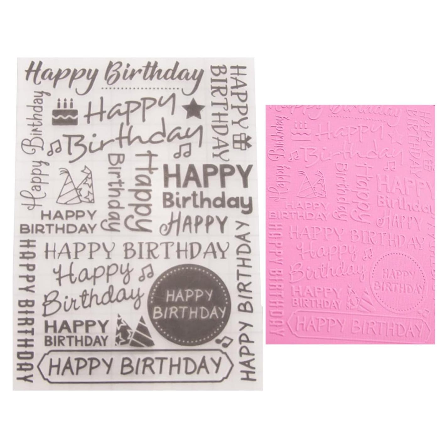 Carpeta de Embossing 3D DIYology Feliz Cumpleaños 12.5x18cm