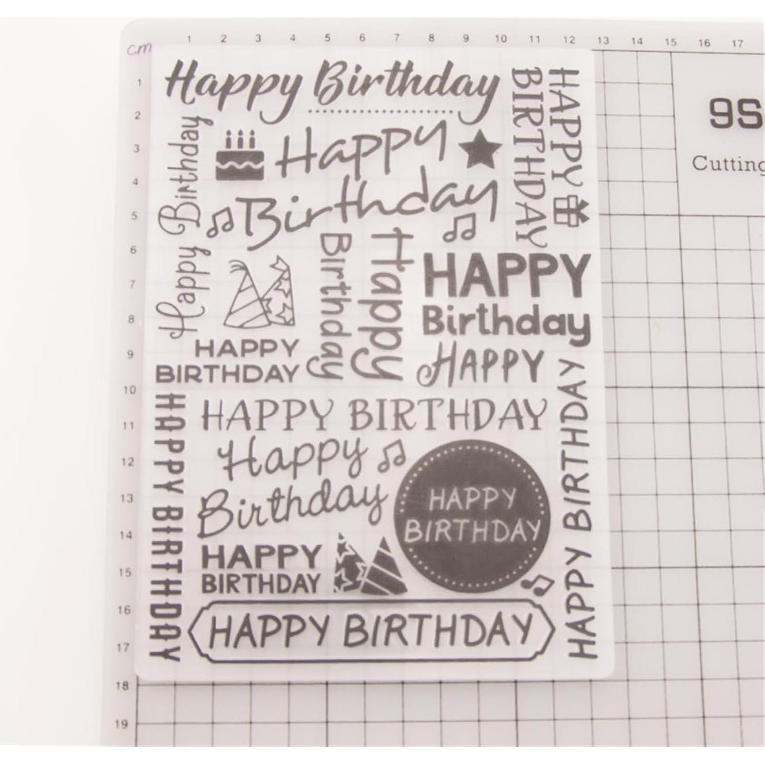 Carpeta de Embossing 3D DIYology Feliz Cumpleaños 12.5x18cm